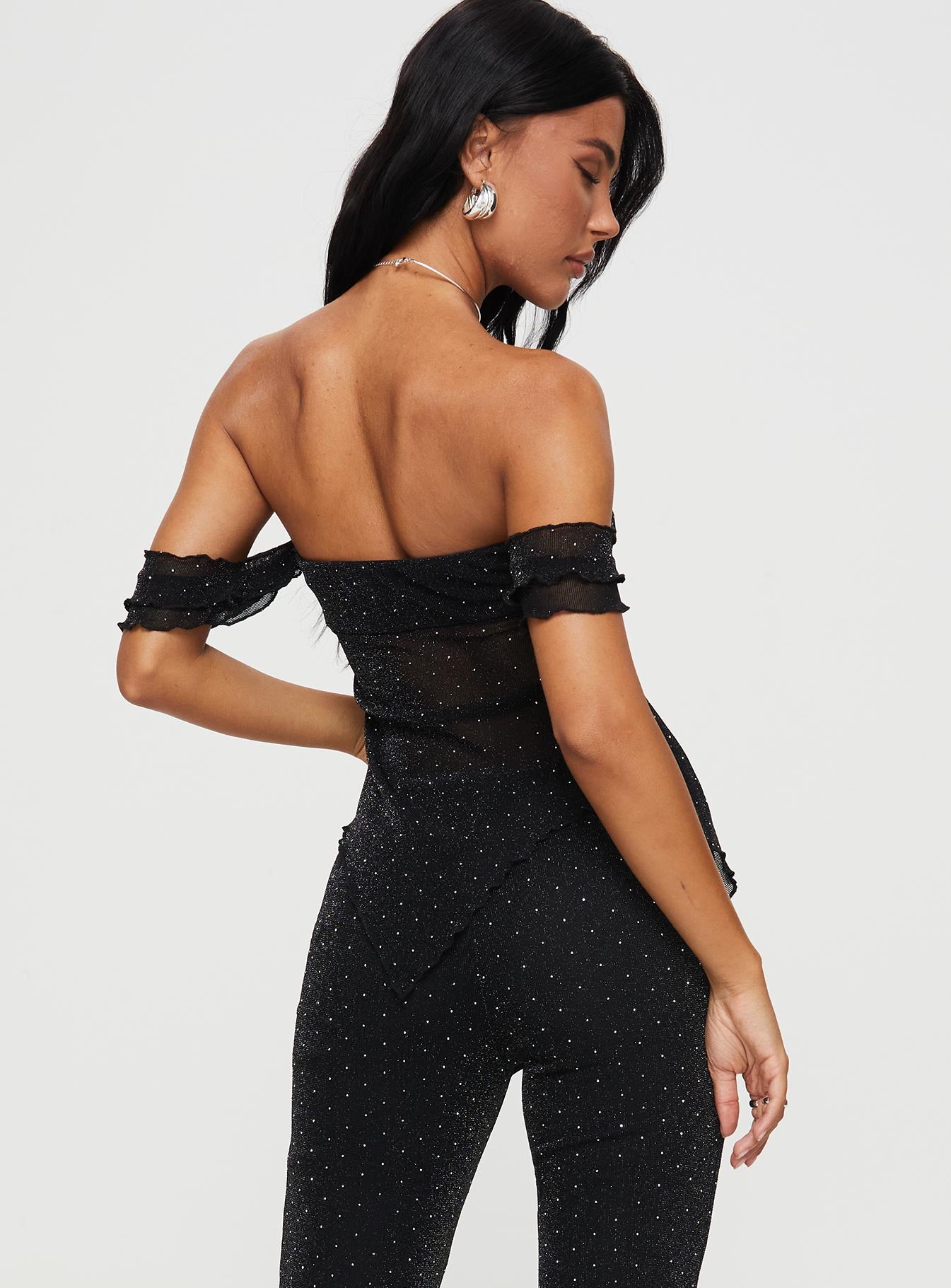 Wilka Off The Shoulder Top Black - Image 5