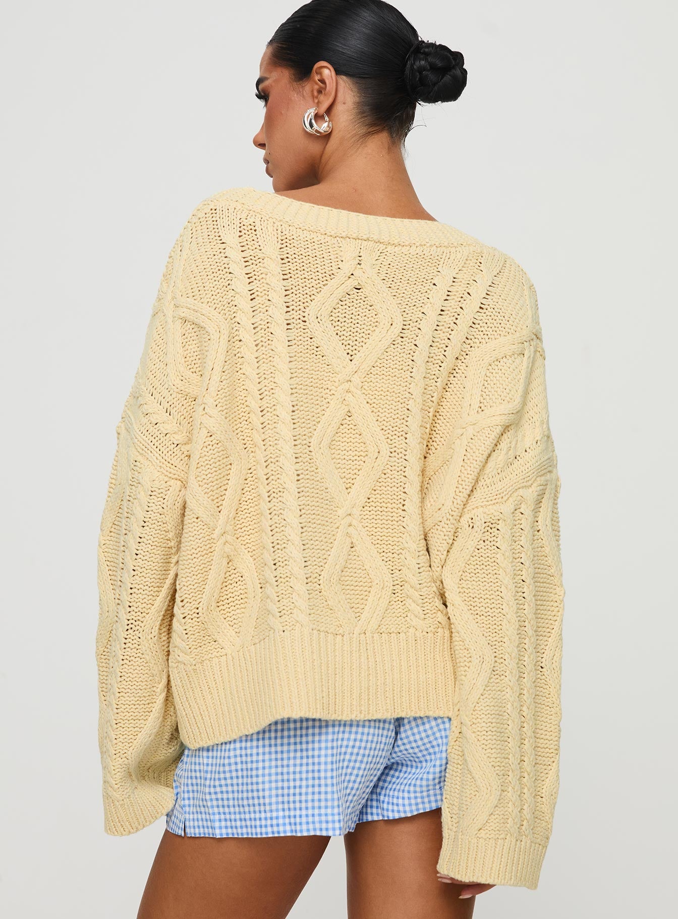 Daxtan Cable Cardigan Lemon - Image 4