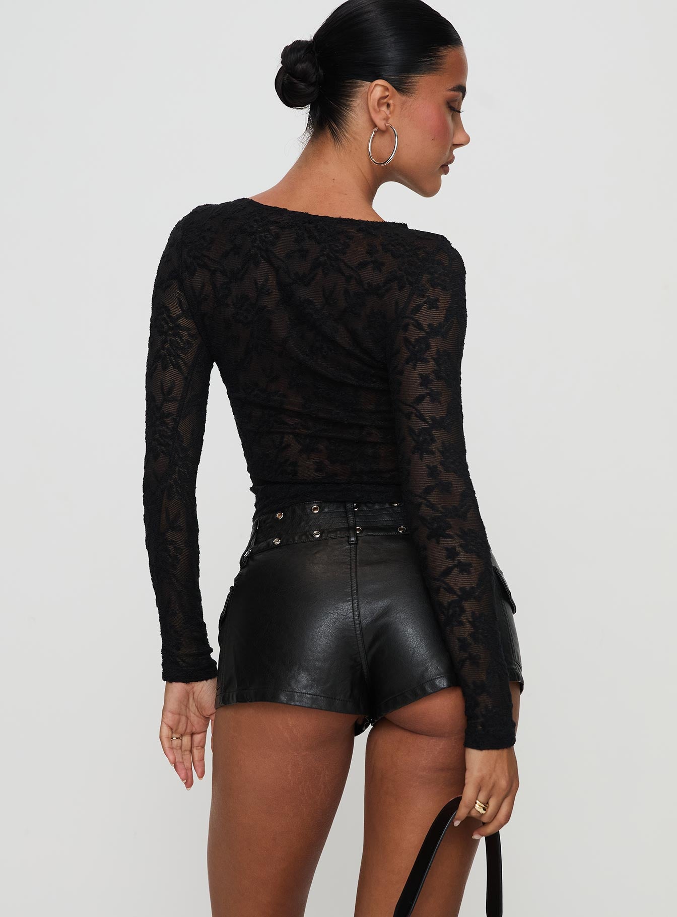 Born To Ride Shorts Washed Black - Image 5