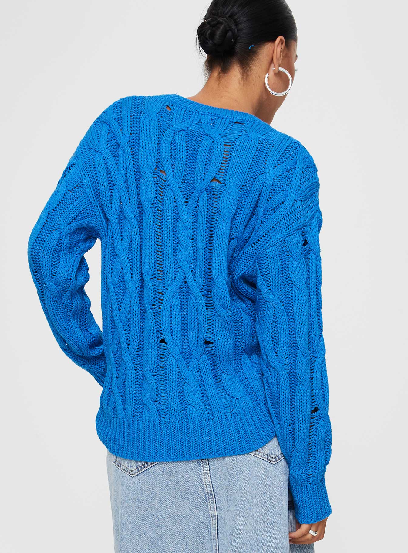 Stiles Cable Knit Sweater Blue - Image 5