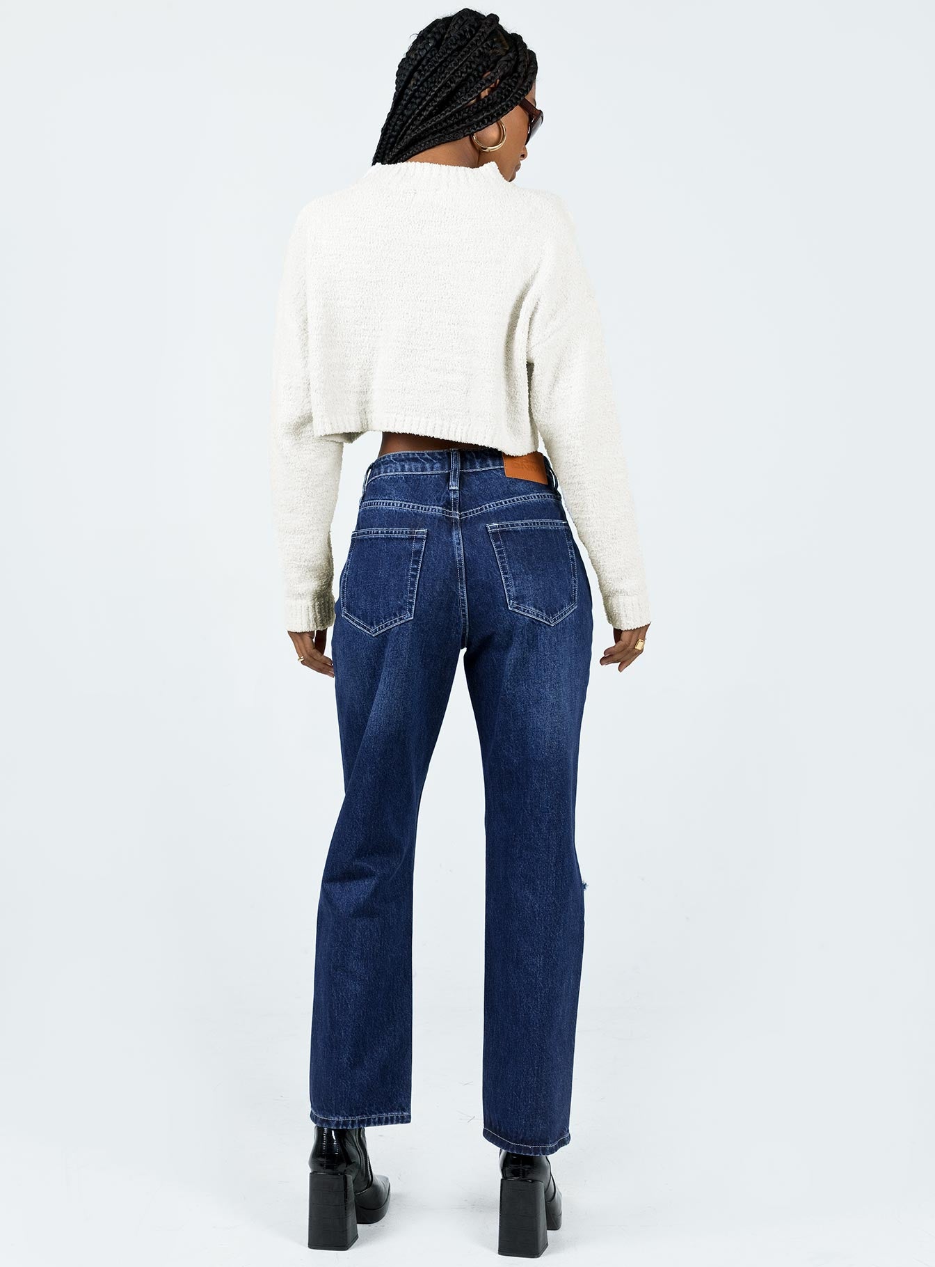 Fairmount High Rise Straight Leg Jean Dark Wash Denim - Image 4
