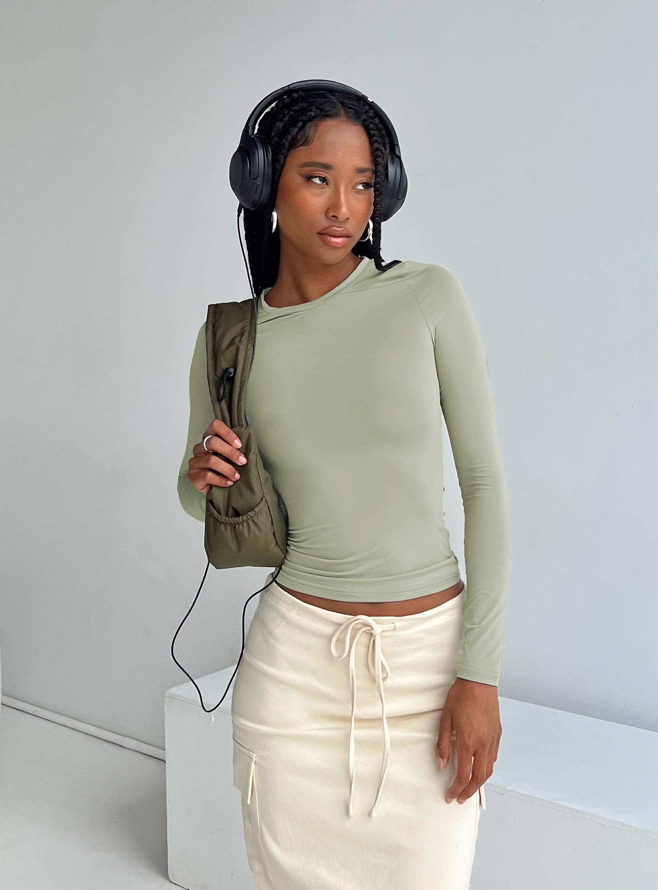 Arnim Long Sleeve Top Green - Image 3