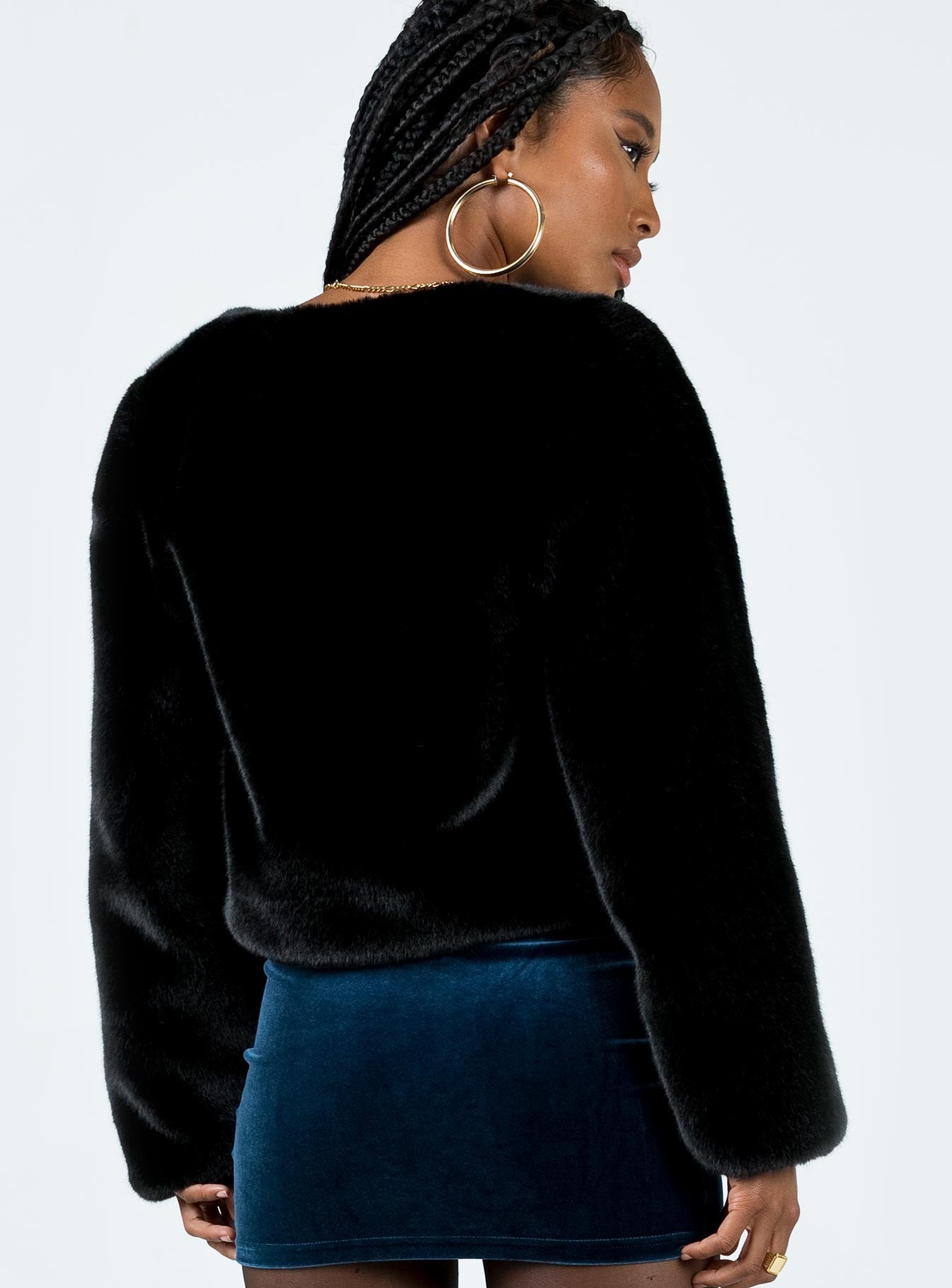 Ernest Faux Fur Jacket Black - Image 5