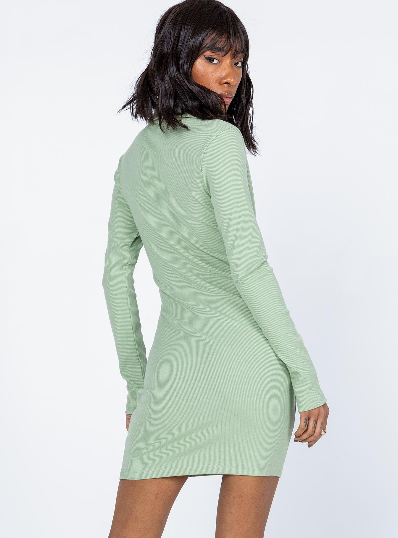 Neveah Mini Dress Green - Image 4