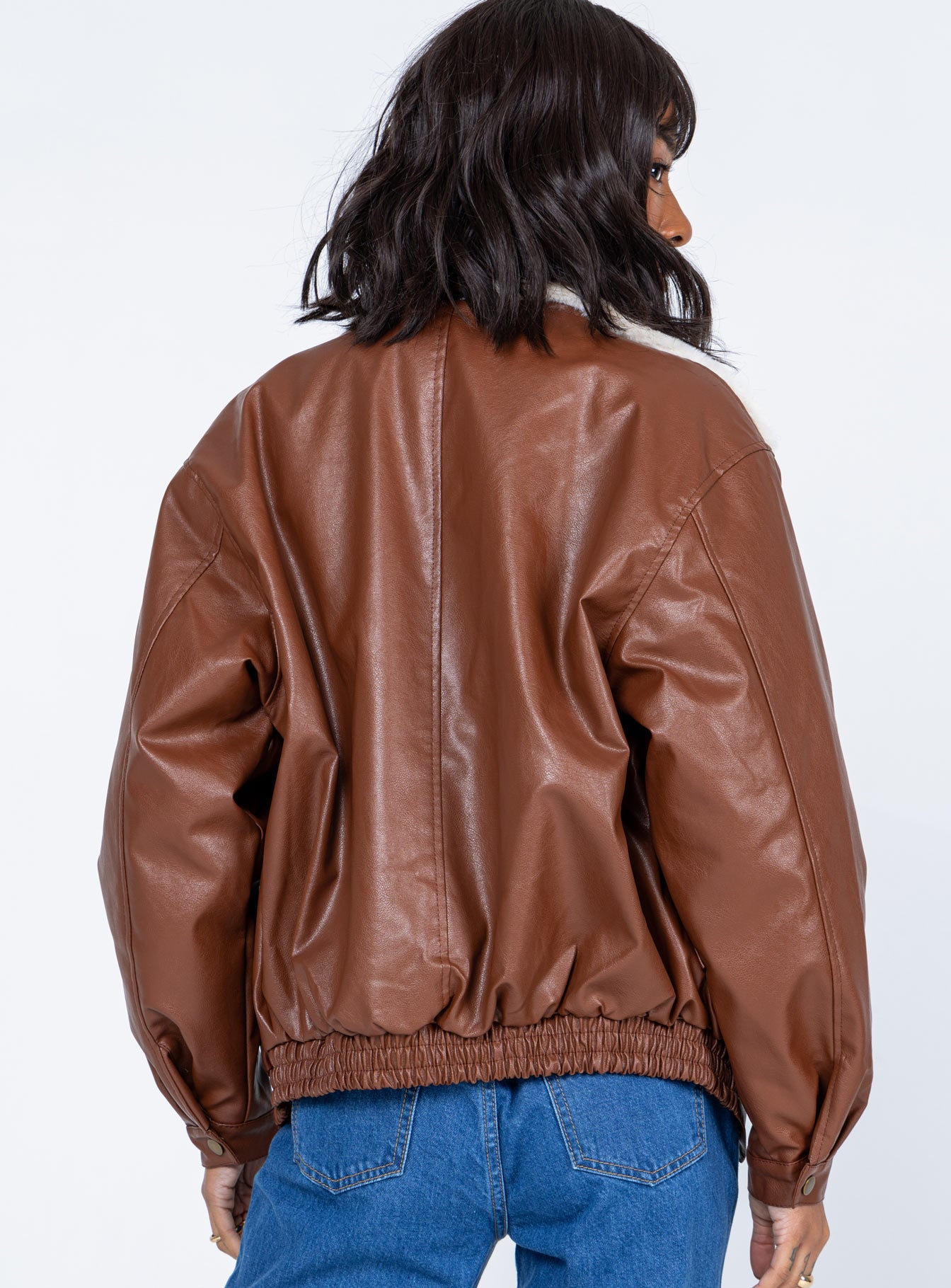 Danisa PU Jacket Brown - Image 5