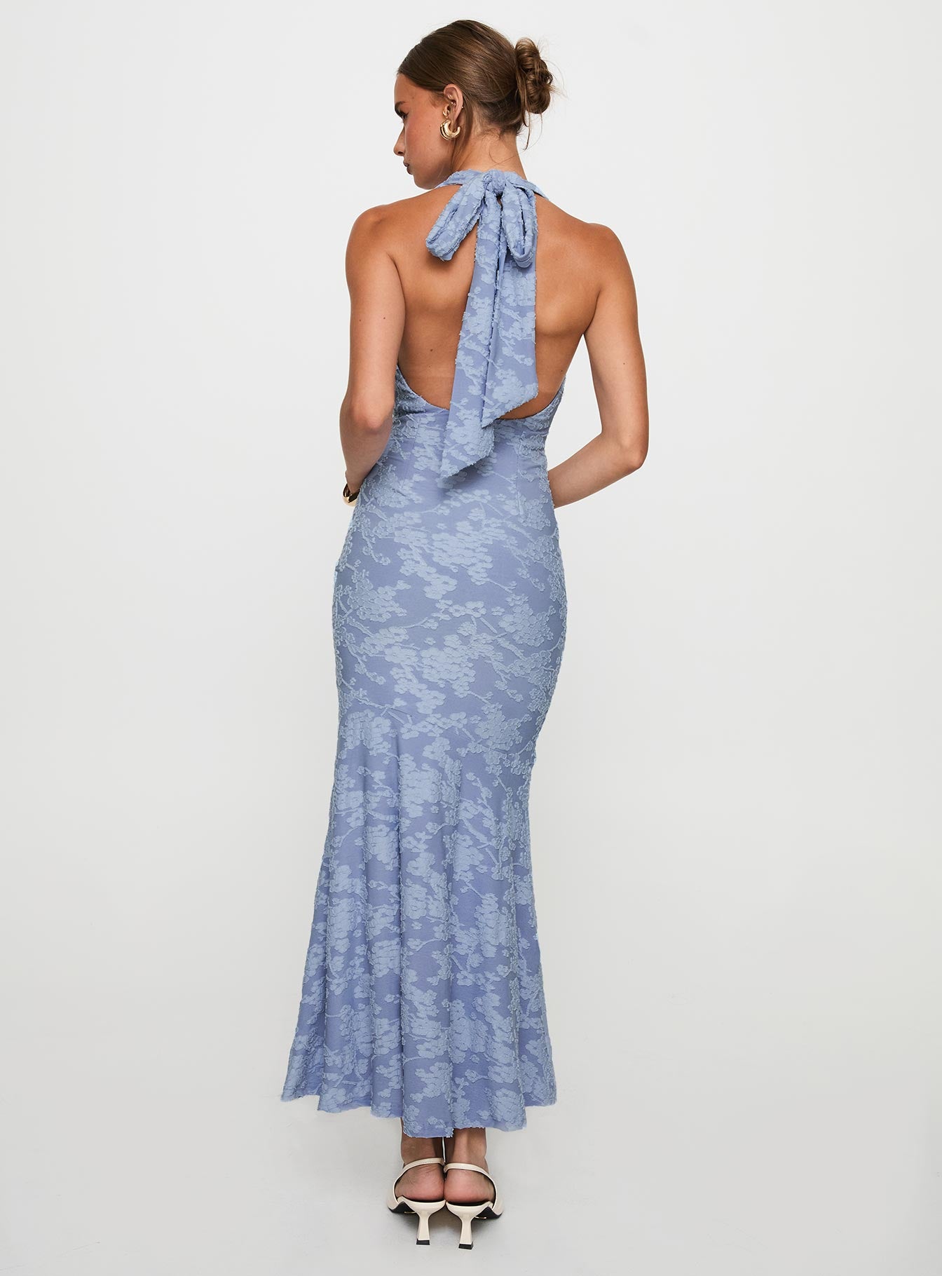 Aymie Halter Maxi Dress Blue - Image 4