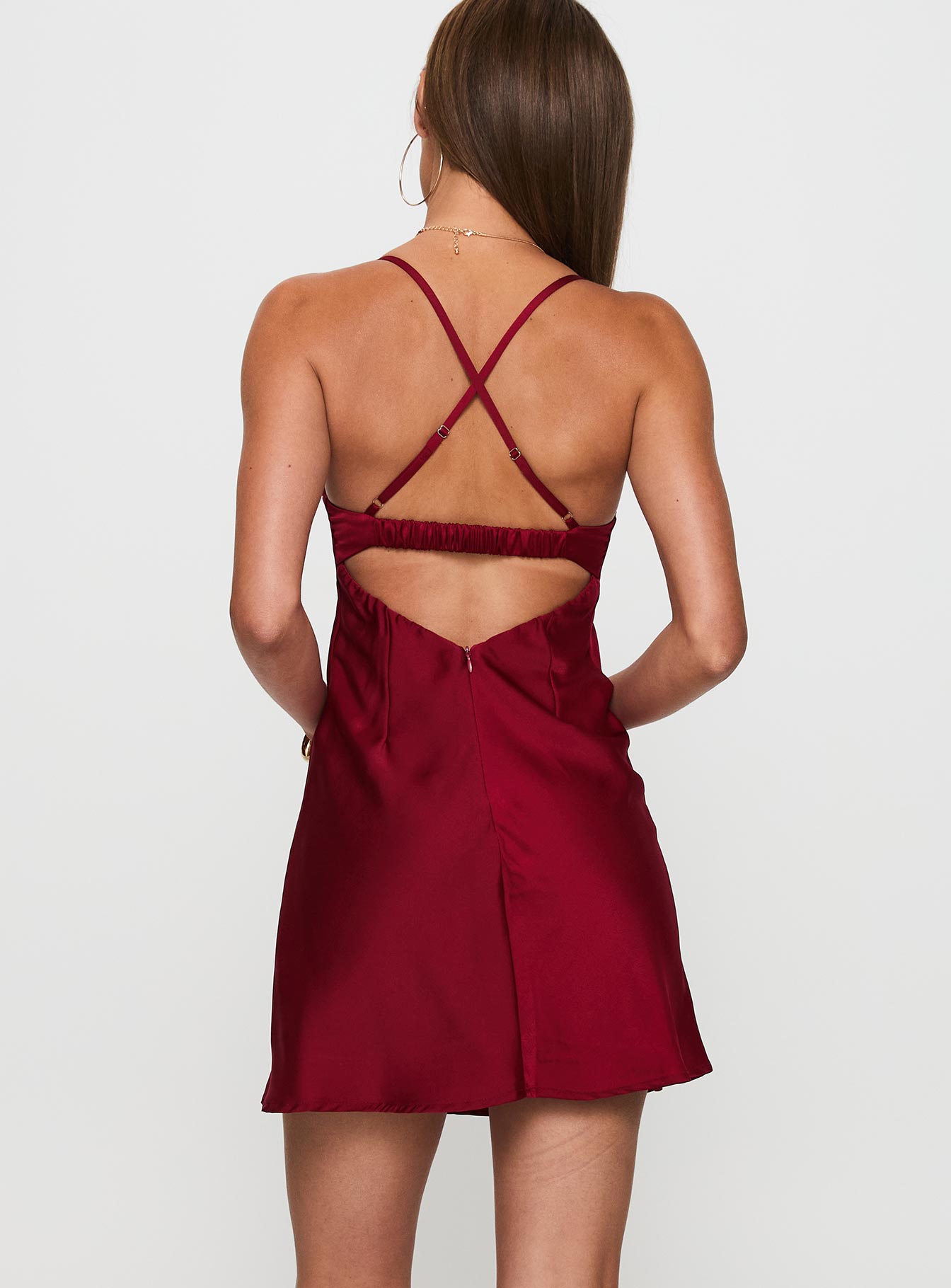 Glendon Mini Dress Burgundy - Image 5