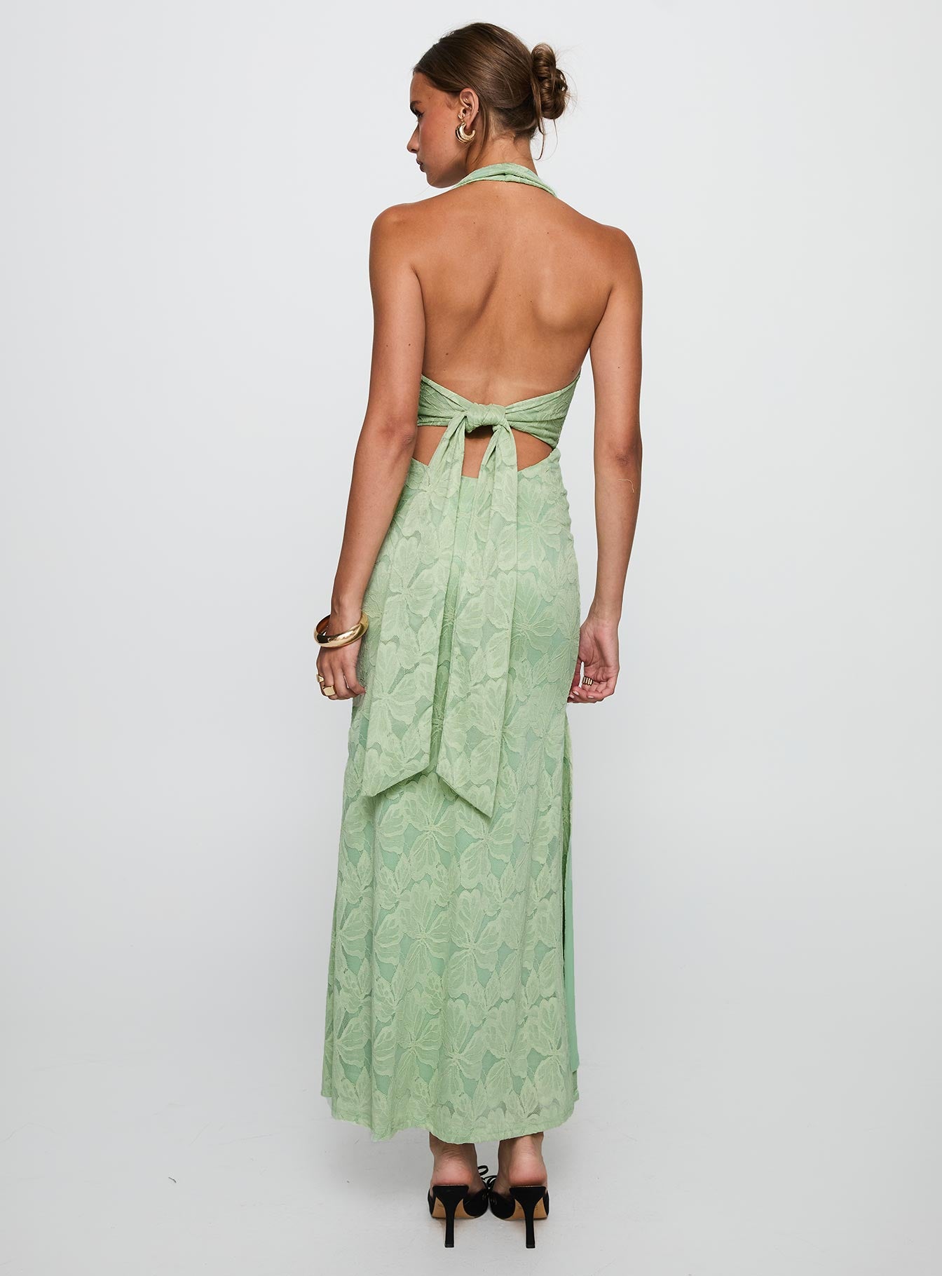 Starfall Halter Maxi Dress Sage - Image 4