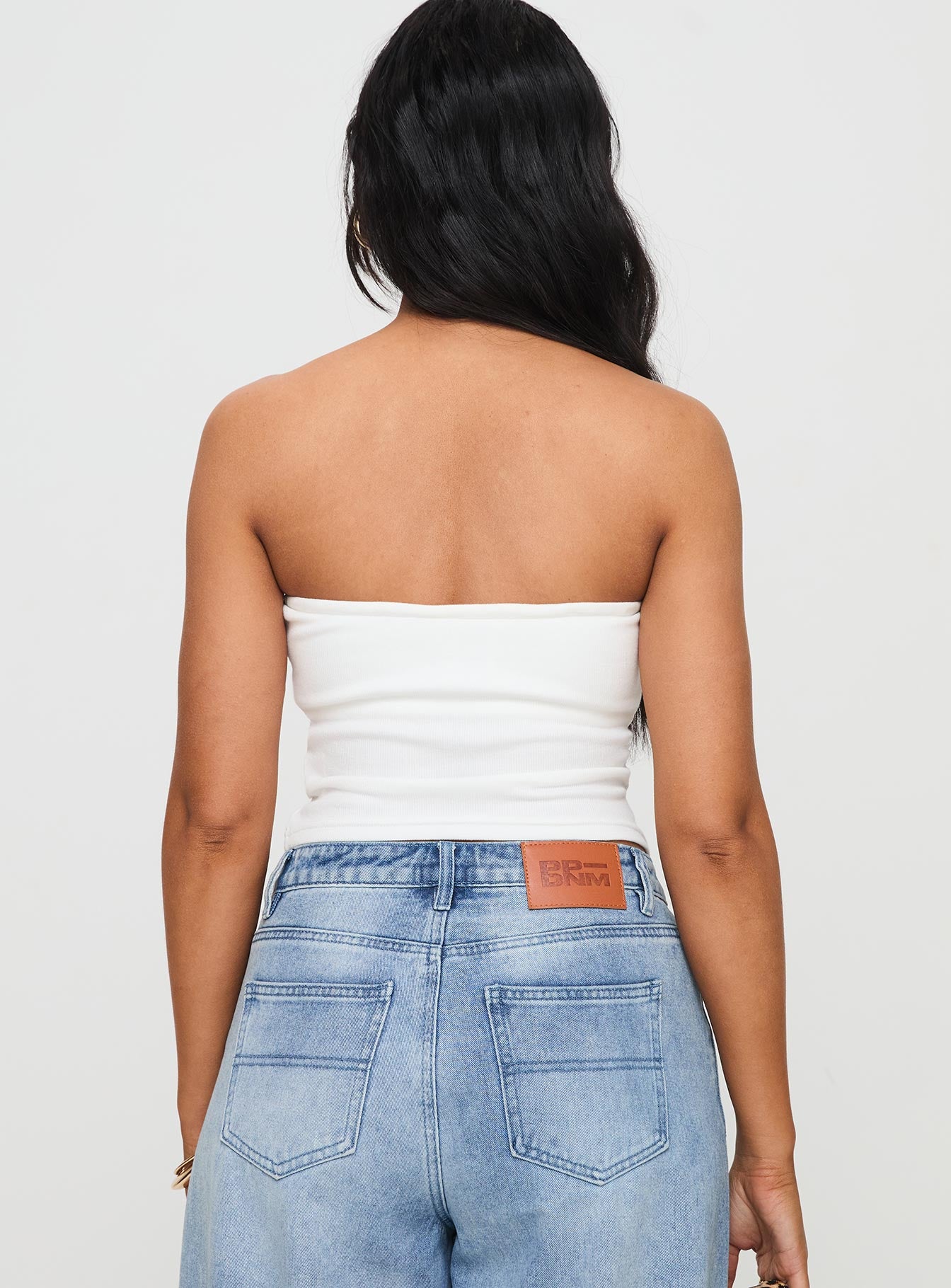 Baseline Strapless Rib Top White - Image 5