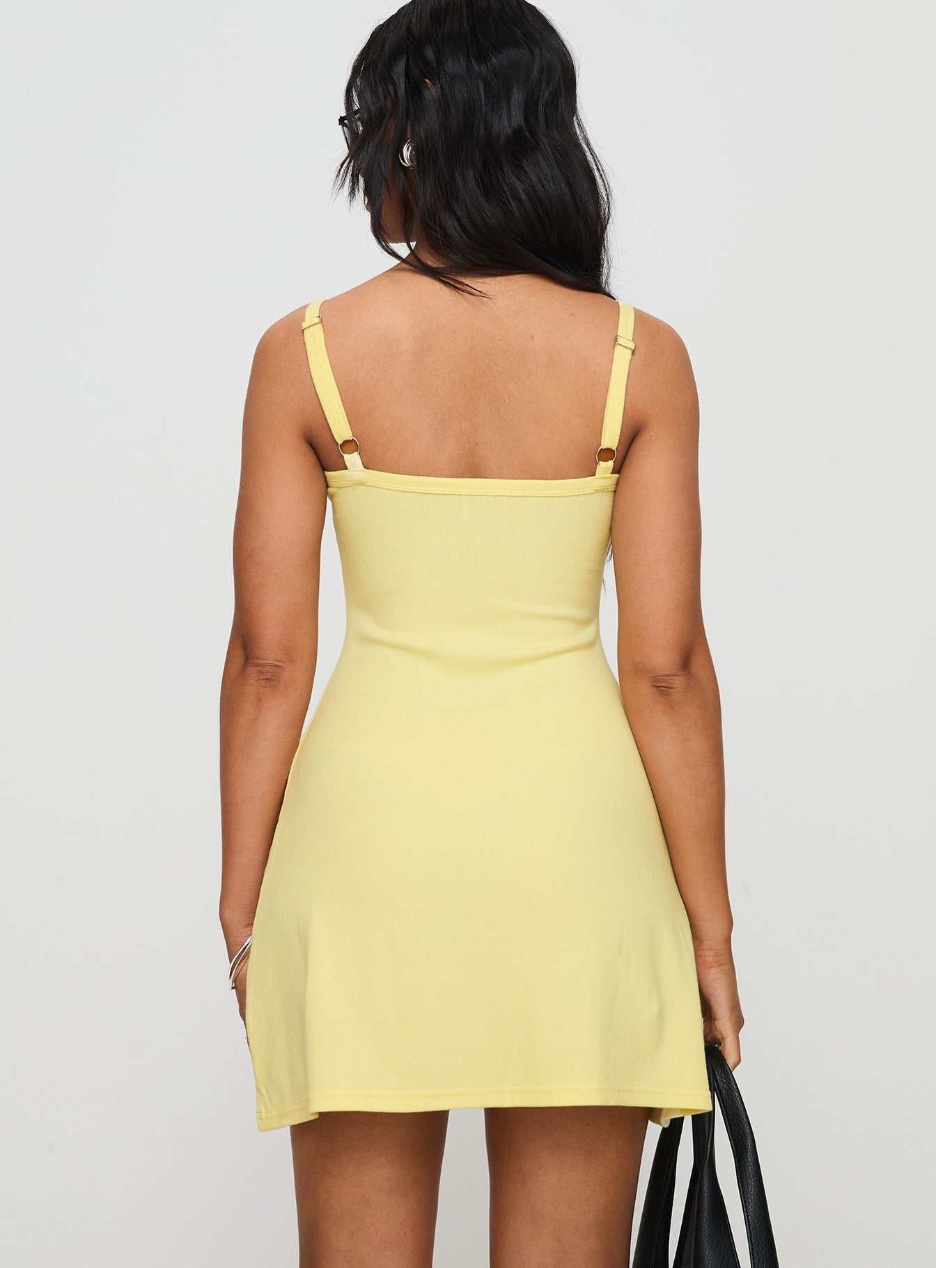 Baseline Rib Mini Dress Yellow - Image 5