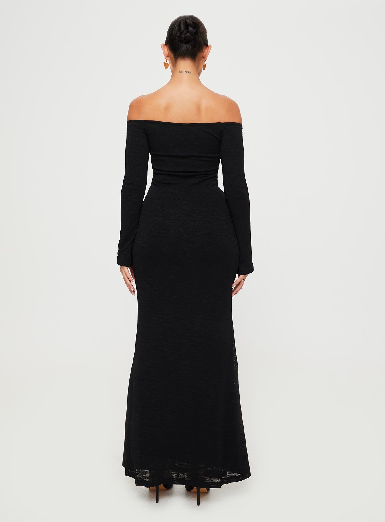 Korey Off The Shoulder Maxi Dress Black - Image 5