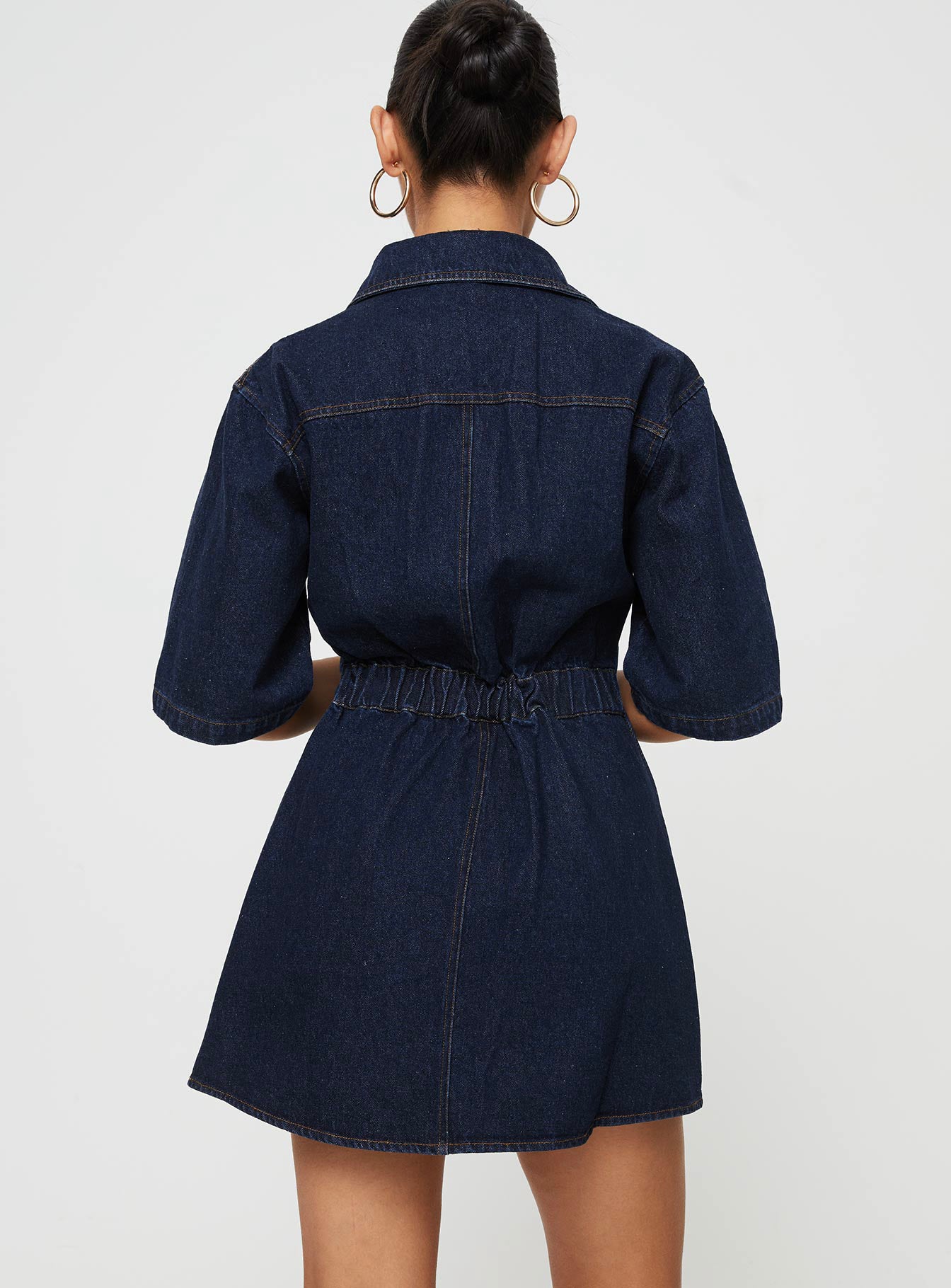 Davro Mini Dress Dark Wash Denim - Image 5