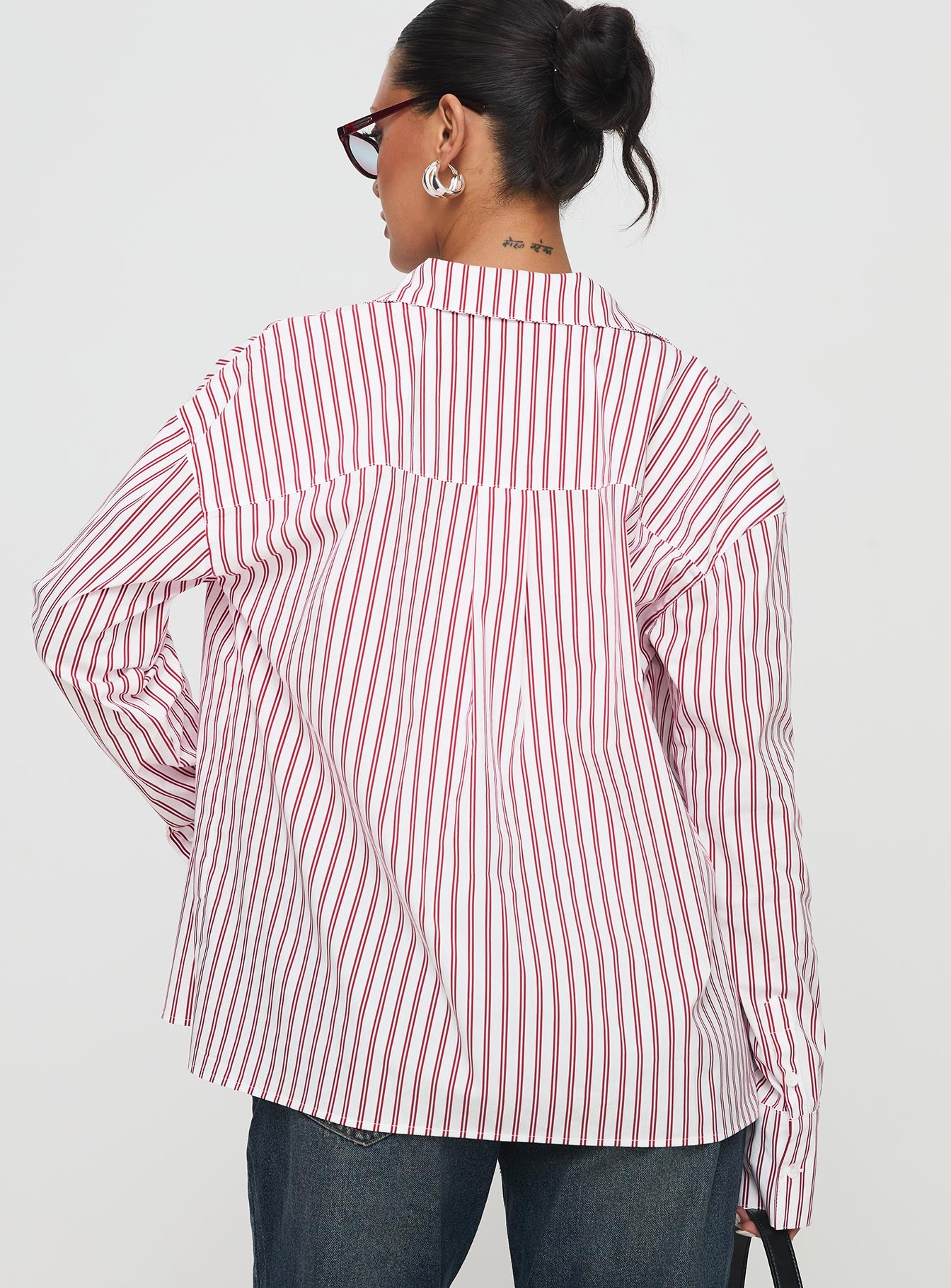 Belize Shirt Red / White Stripe - Image 5