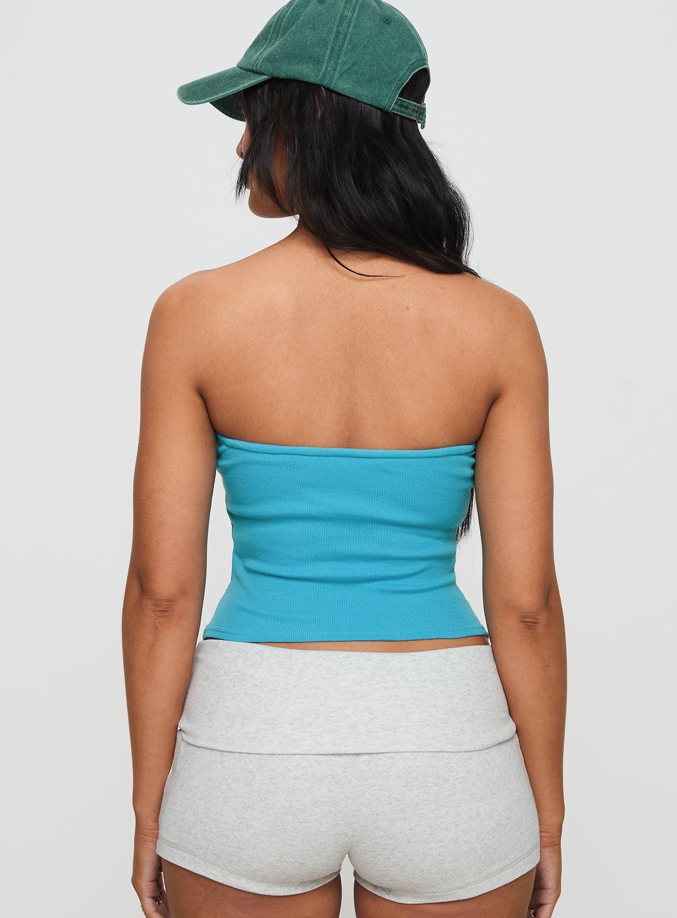 Baseline Strapless Rib Top Blue - Image 5