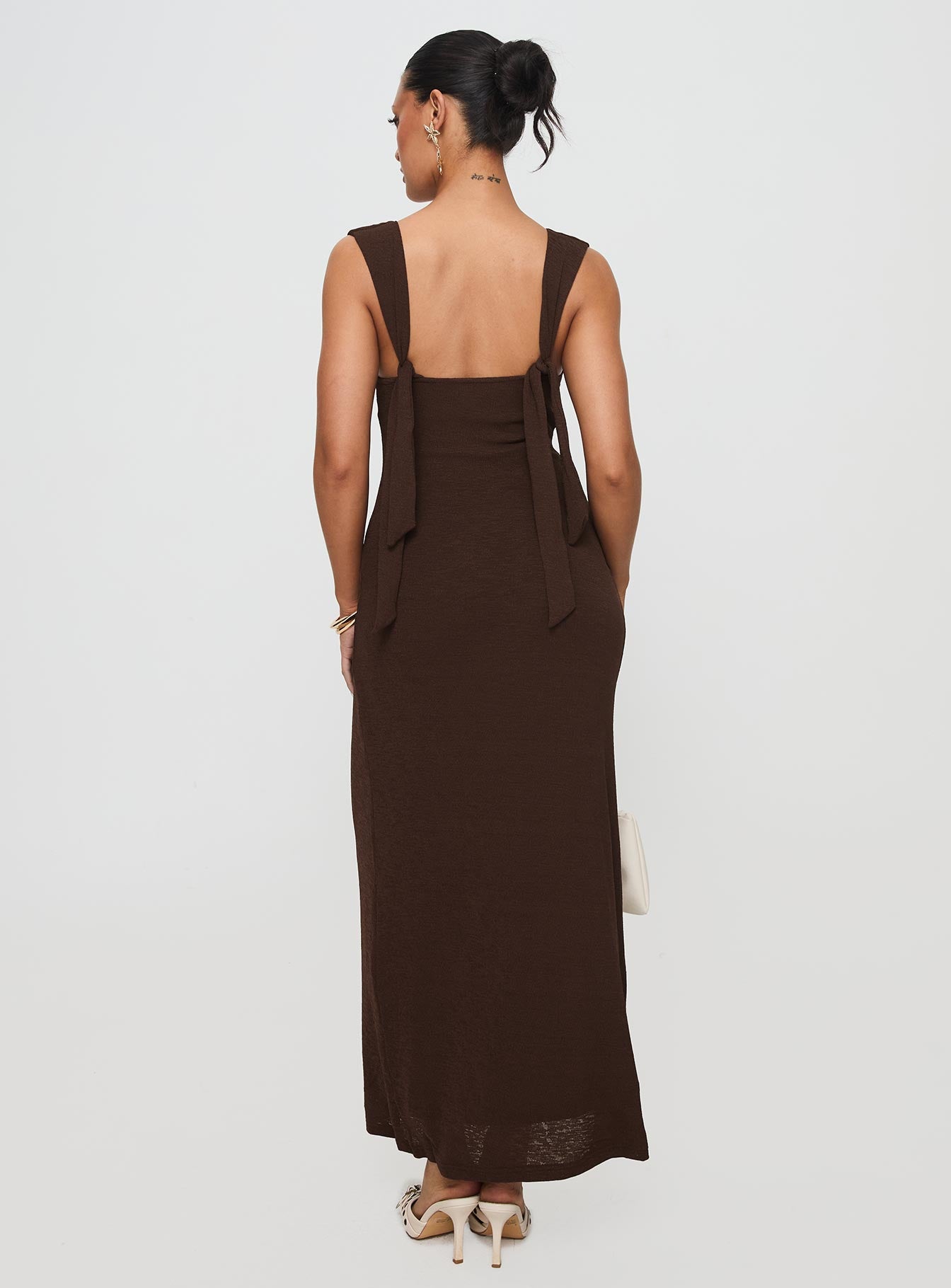 Steward Maxi Dress Chocolate - Image 5