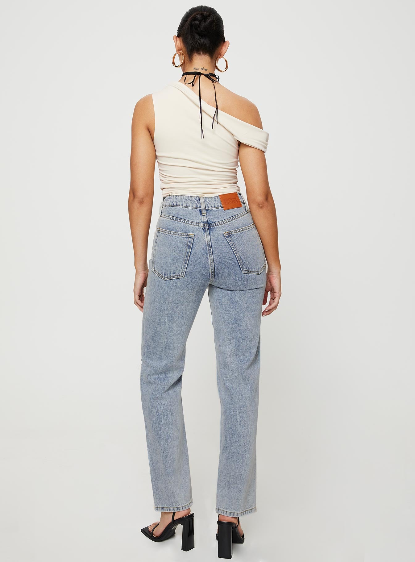 Holland High Rise Straight Leg Jeans Denim - Image 4