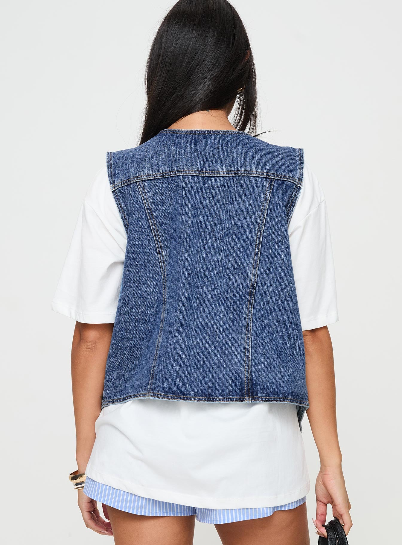Neils Oversized Denim Vest Denim - Image 5