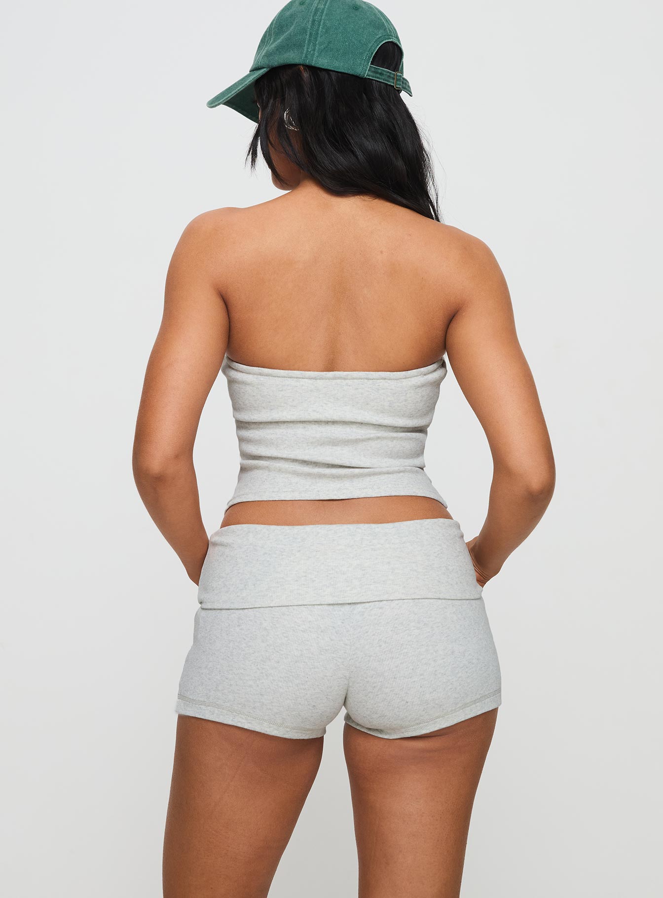 Baseline Low Rise Rib Shorts Grey Marle - Image 5