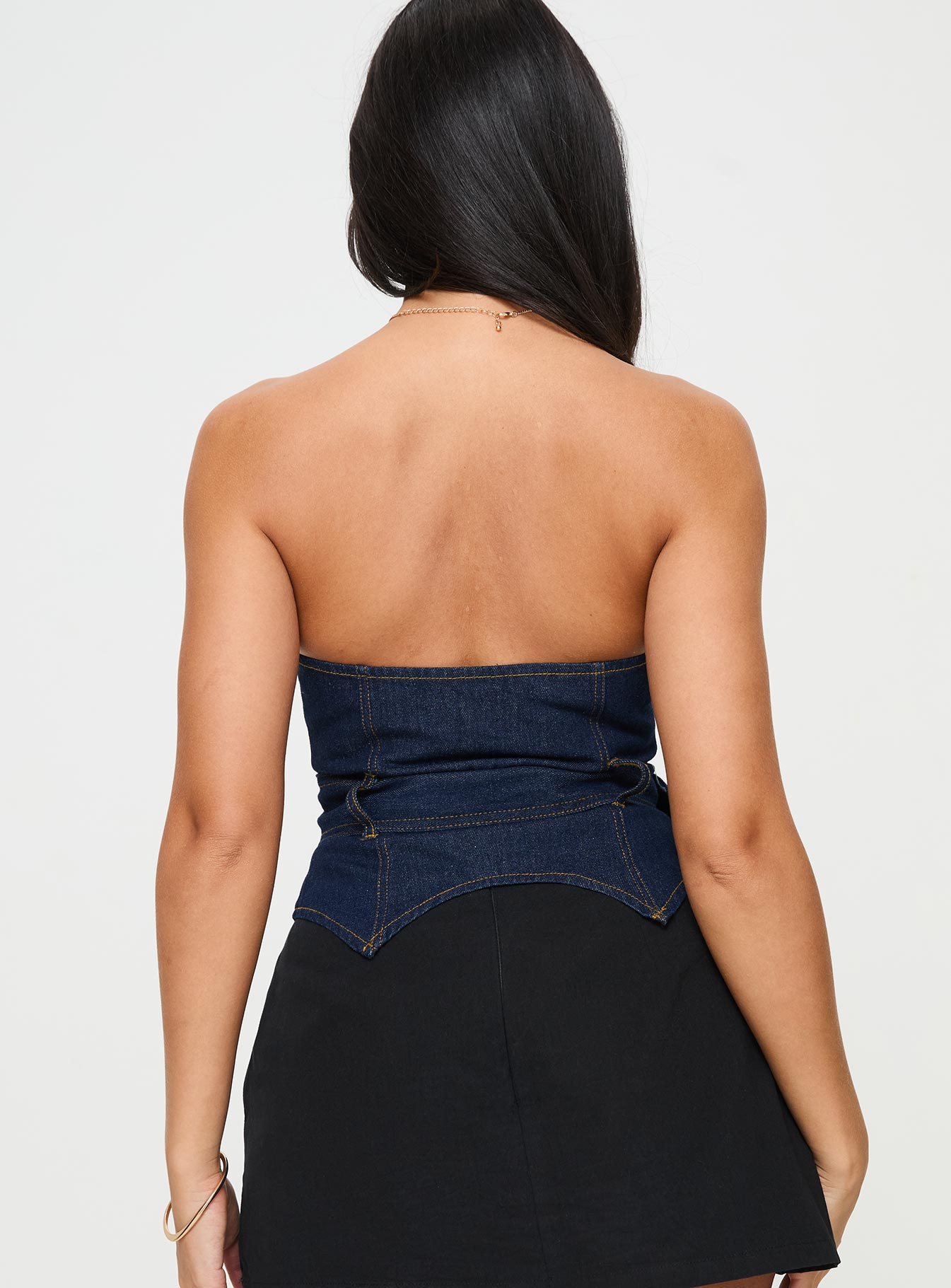 Curl Curl Strapless Denim Top Dark Wash - Image 5