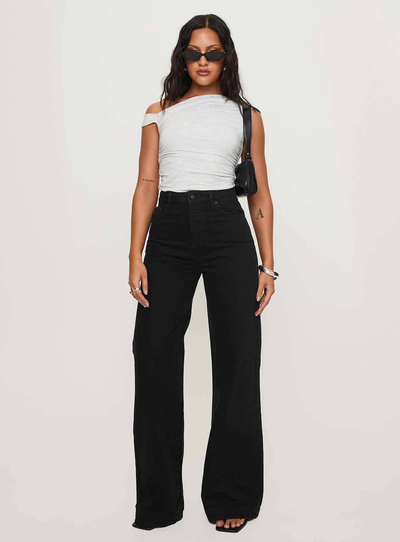 Goldie High Rise Wide Leg Jeans True Black - Image 3
