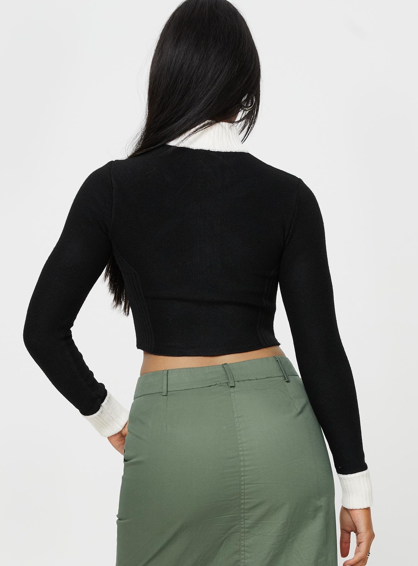 Meggie Polo Knit Sweater Black - Image 5