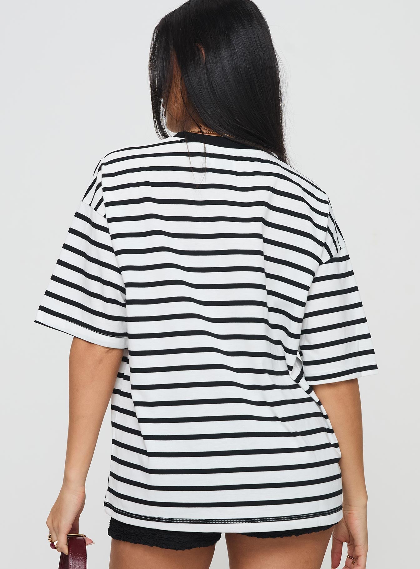 Nersa Oversized Tee Black/white Stripe - Image 4