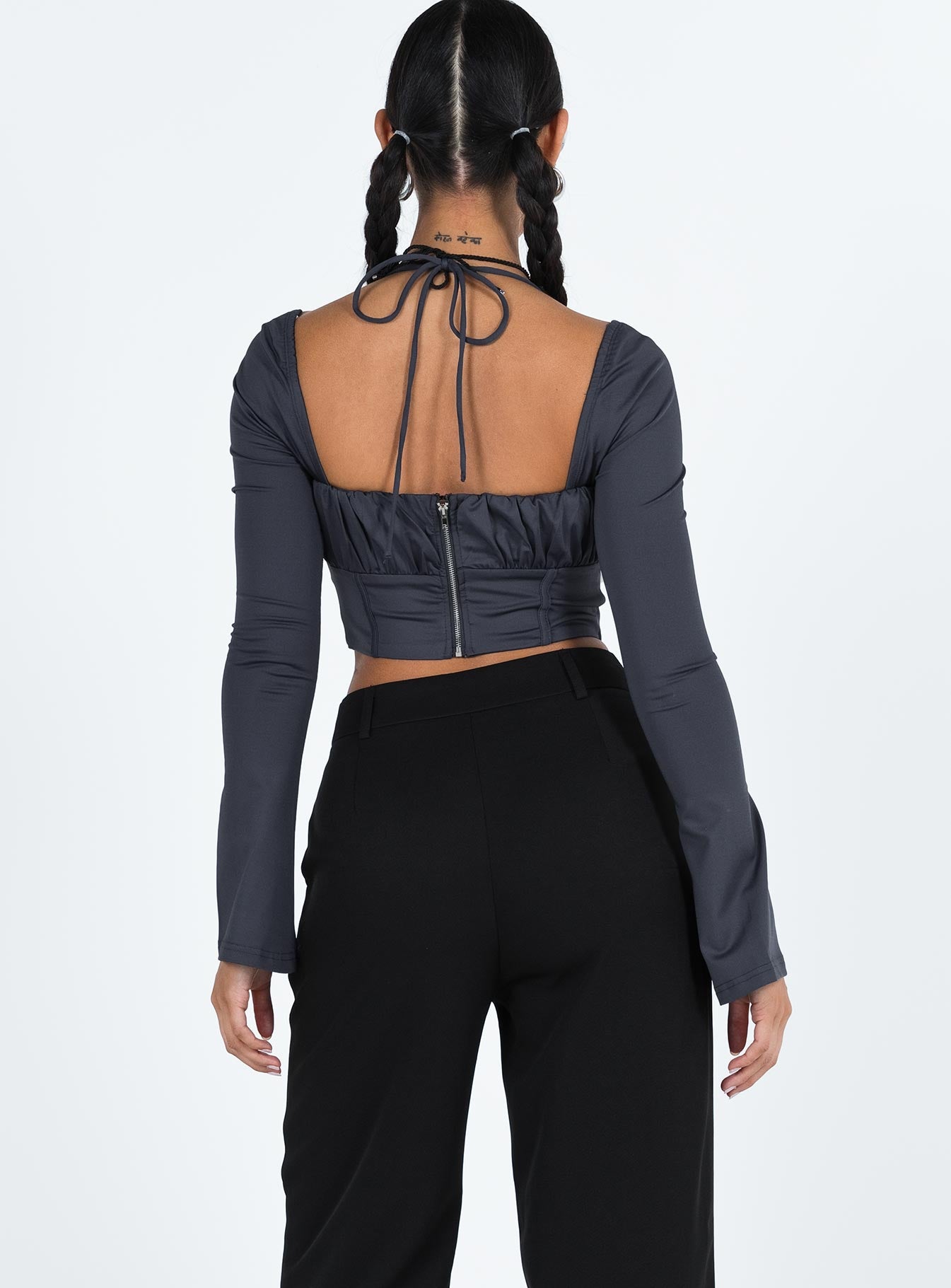 Dennison Long Sleeve Top Grey - Image 5