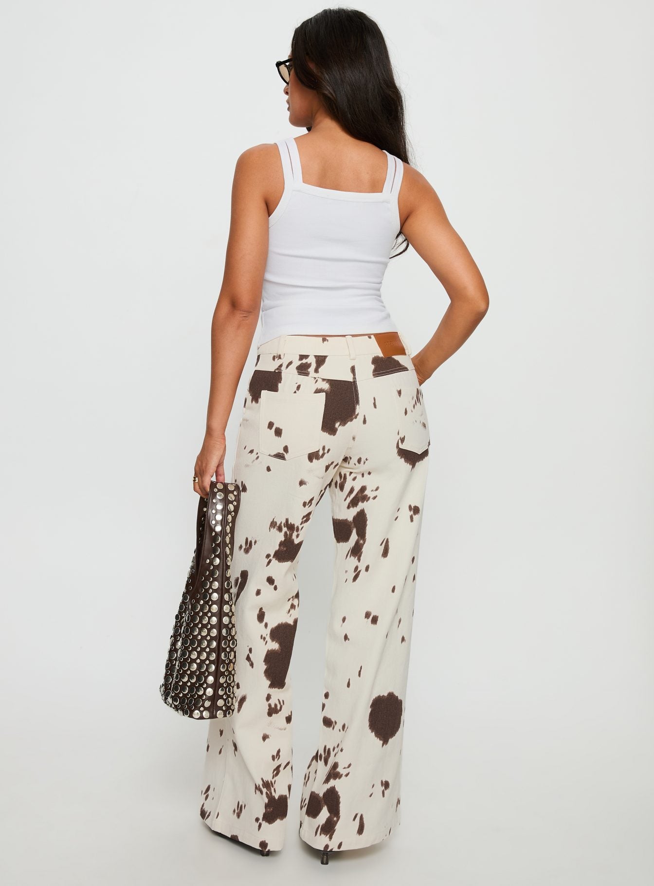 Big Dreamer Low Rise Straight Leg Jeans Cow Print - Image 5