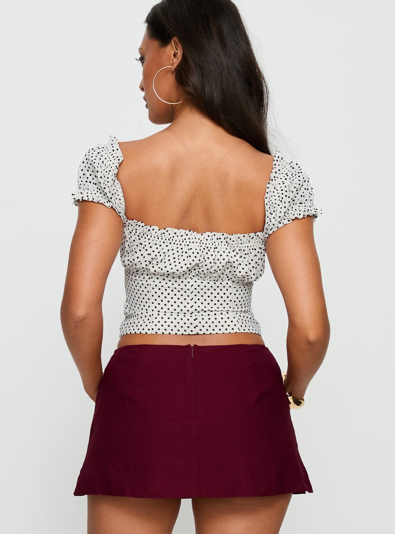 Audreana Babydoll Top White Polka - Image 5