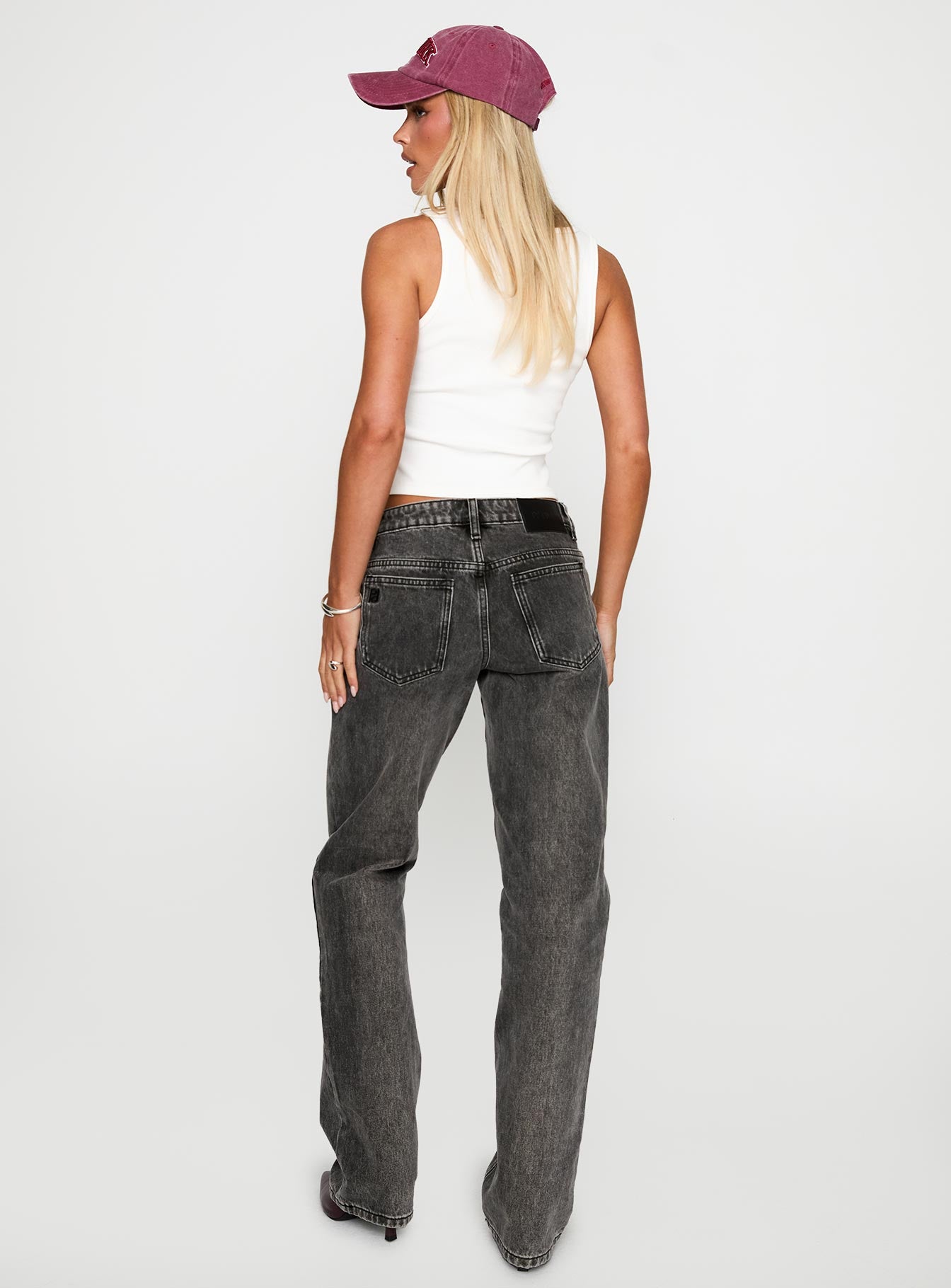 Better Half Low Rise Straight Leg Jeans Charcoal - Image 5