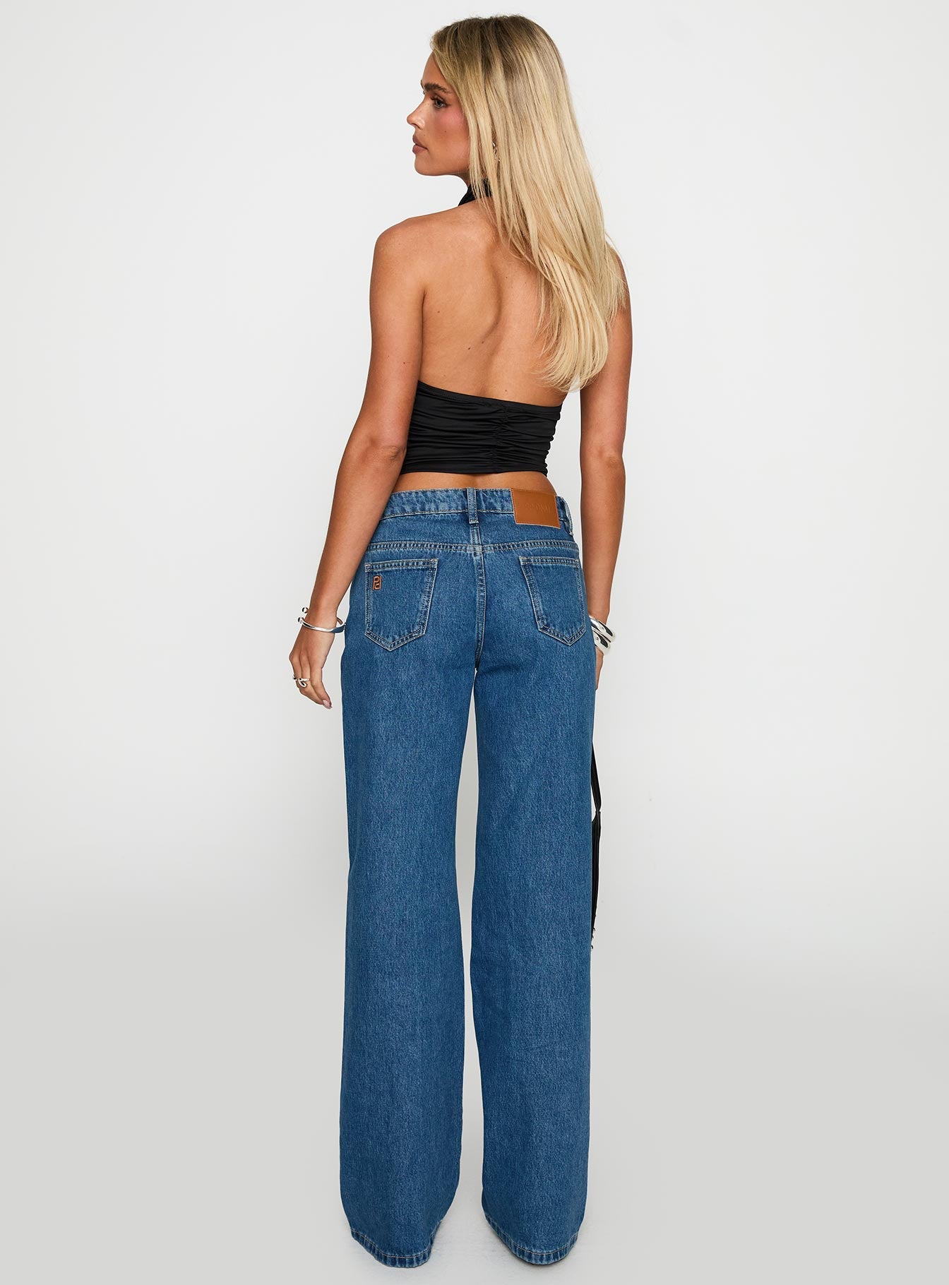 On Sunset Mid Rise Straight Leg Jeans Dark Wash - Image 5