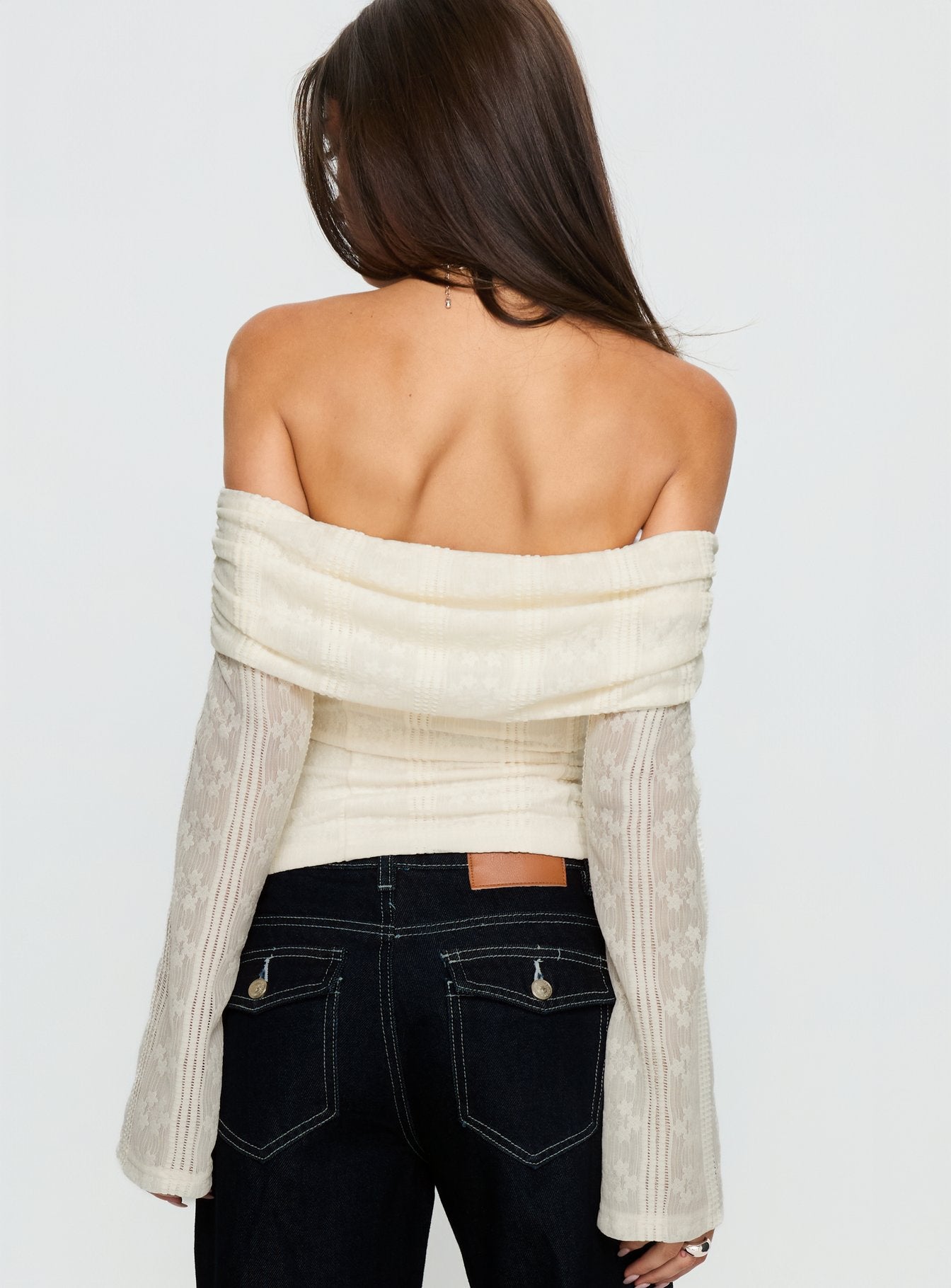 Colettie Long Sleeve Top Cream - Image 5