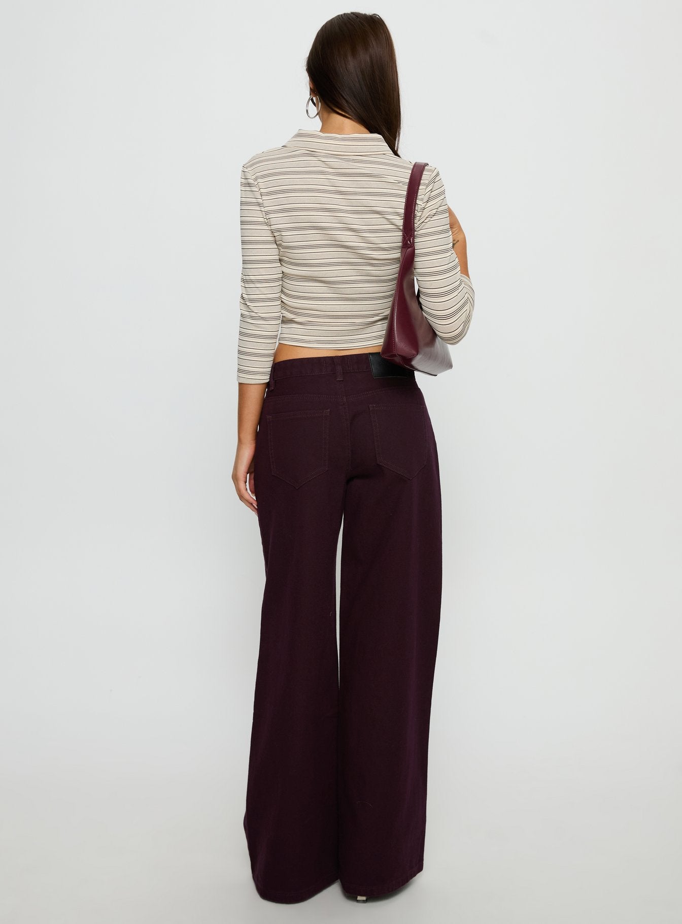 Supercut Low Rise Baggy Pleat Jeans Currant - Image 4