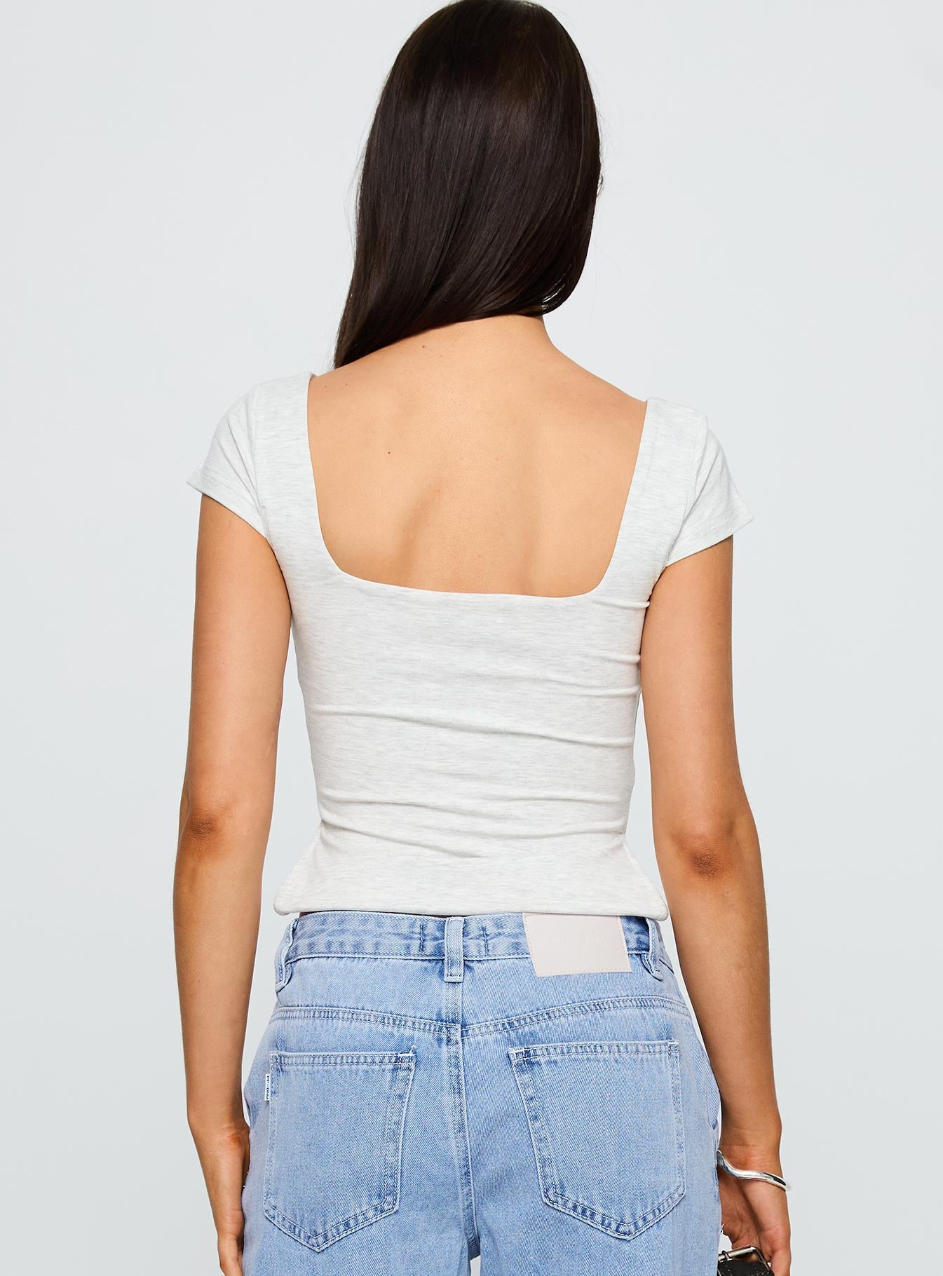 Rehna Short Sleeve Top Grey Marle - Image 5