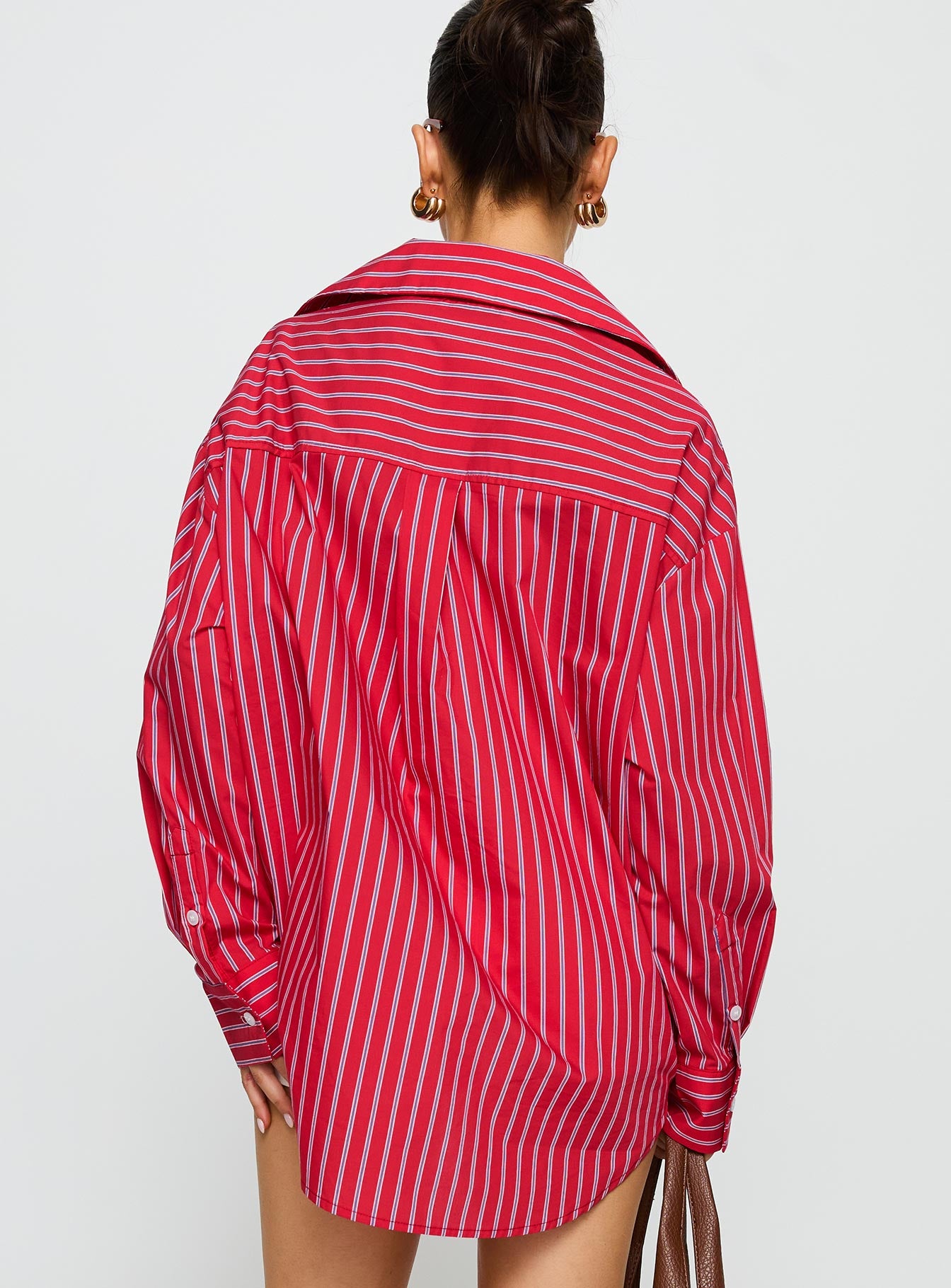Kodhi Oversized Long Sleeve Top Red Stripe - Image 5