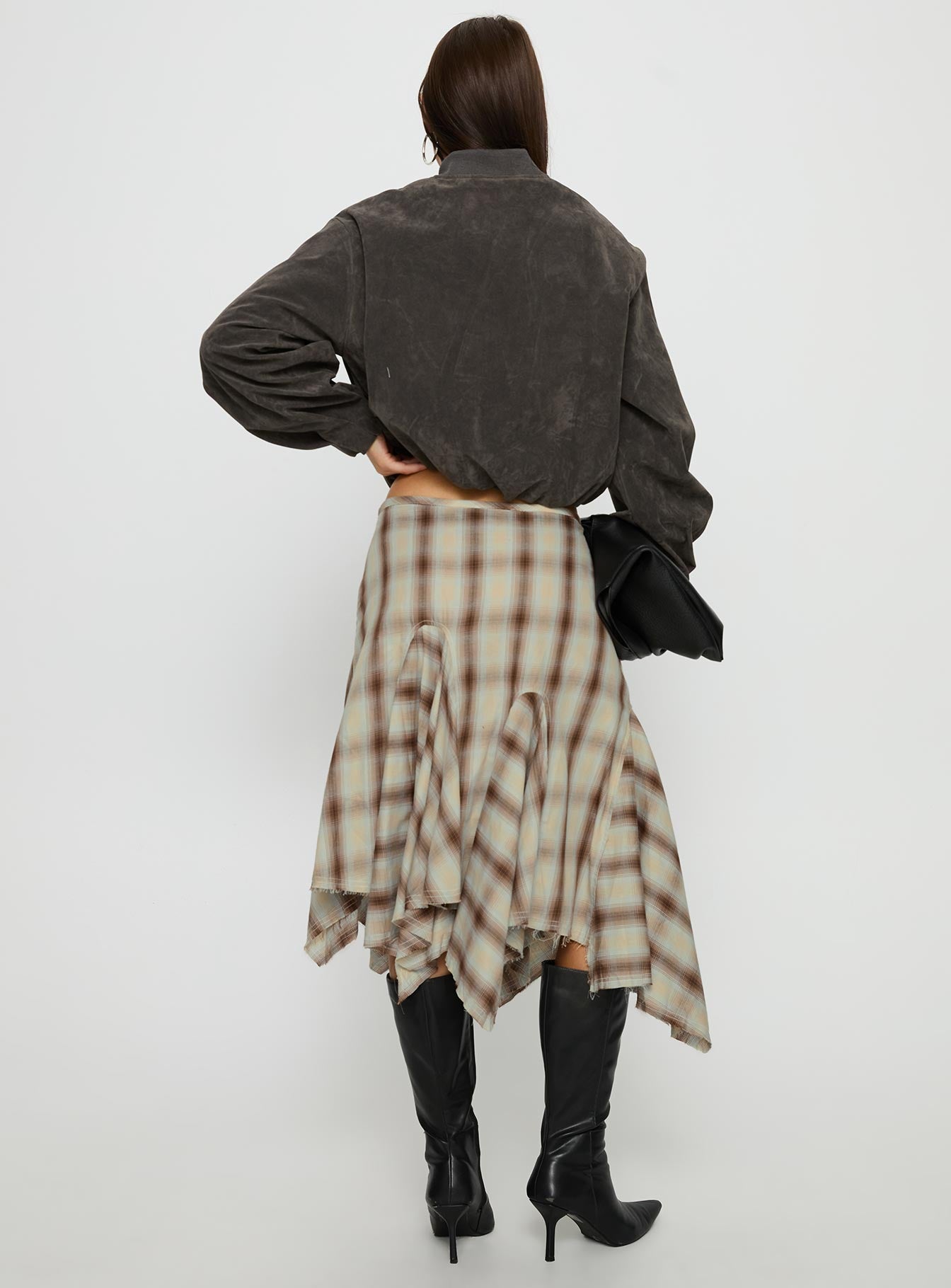 Toshie Asymmetrical Midi Skirt Multi Check - Image 5