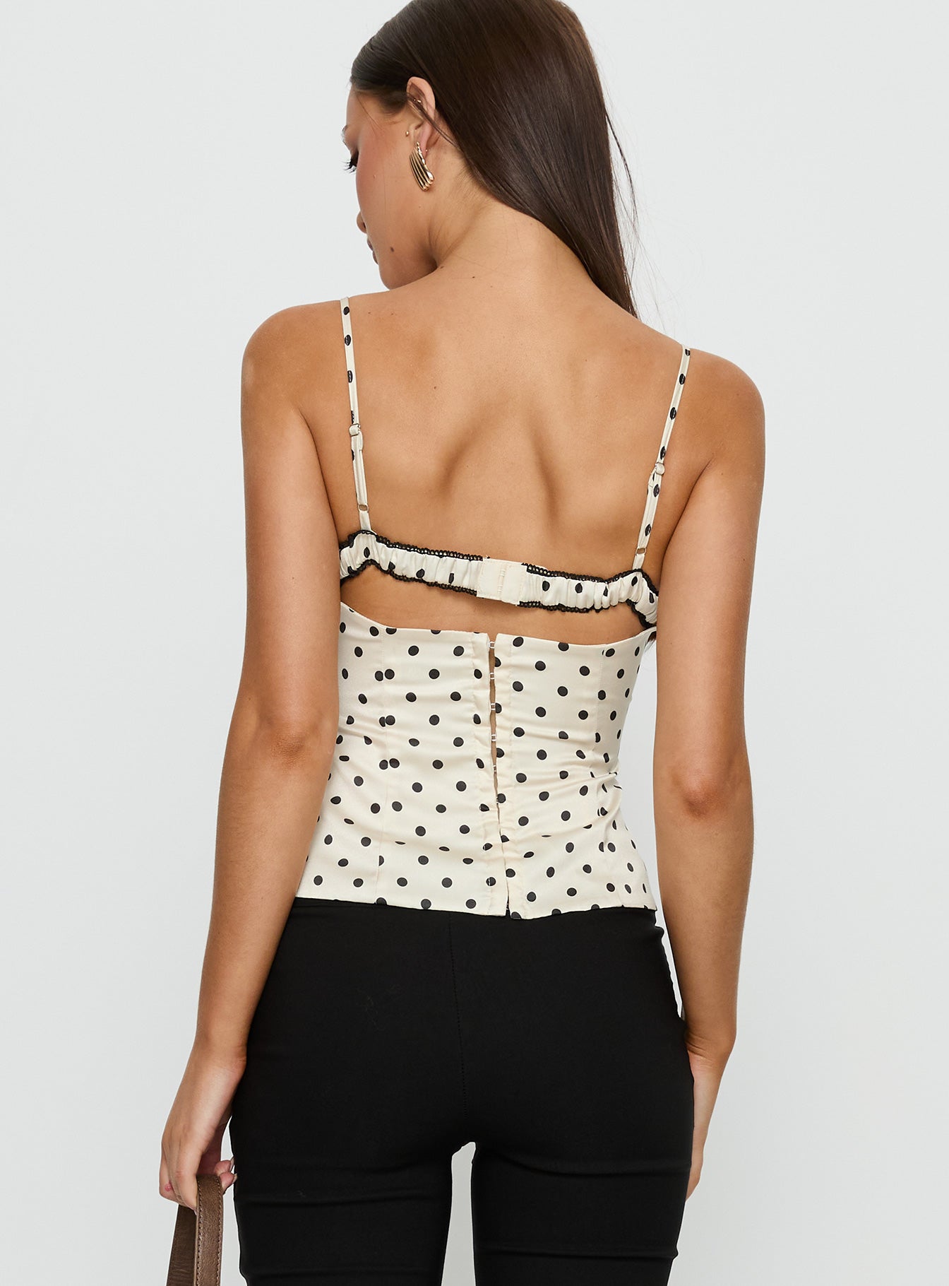 Renaissance Corset Lace Top White Polka - Image 5