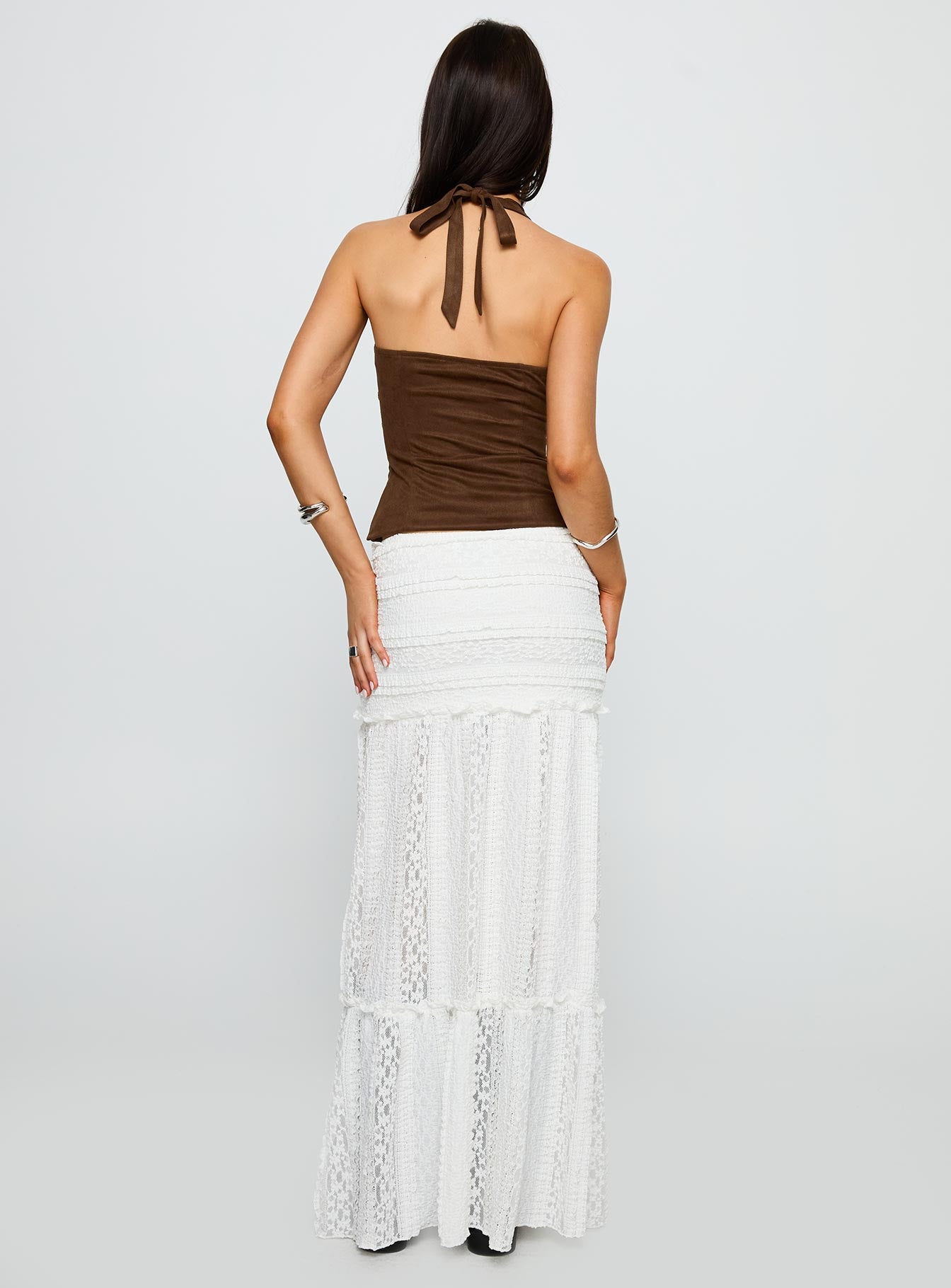 Emanuella Lace Maxi Skirt White - Image 5