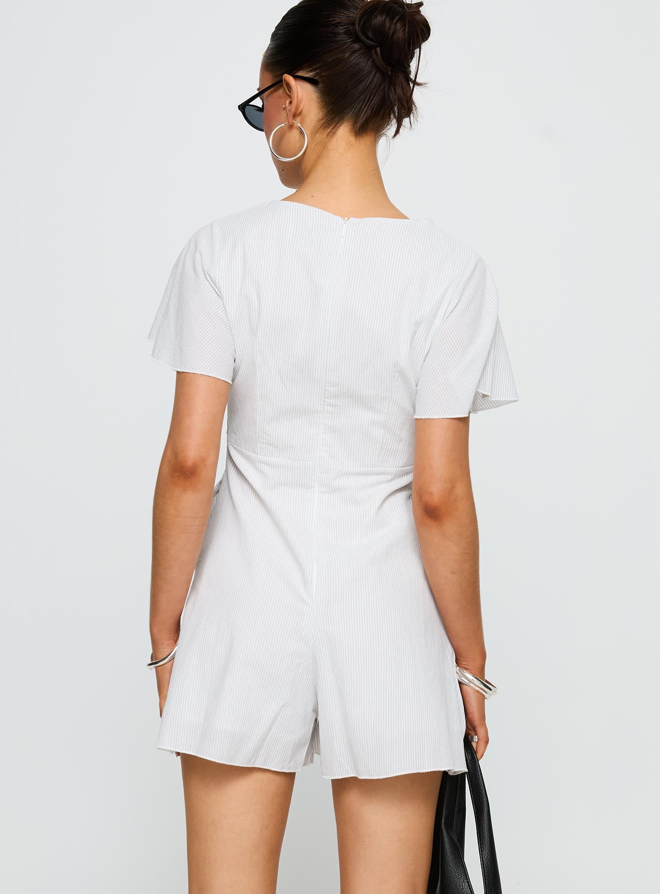 Full Of Strangers Playsuit White Stripe - Image 5