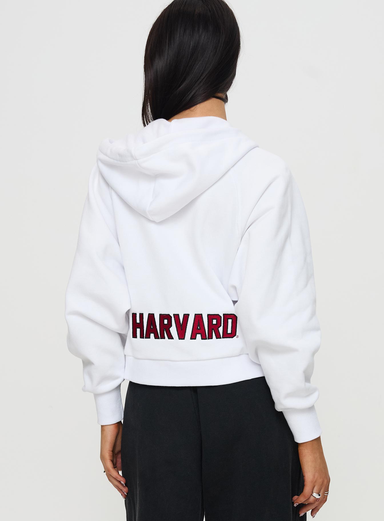 Harvard Raglan Zip Up White / Red - Image 5