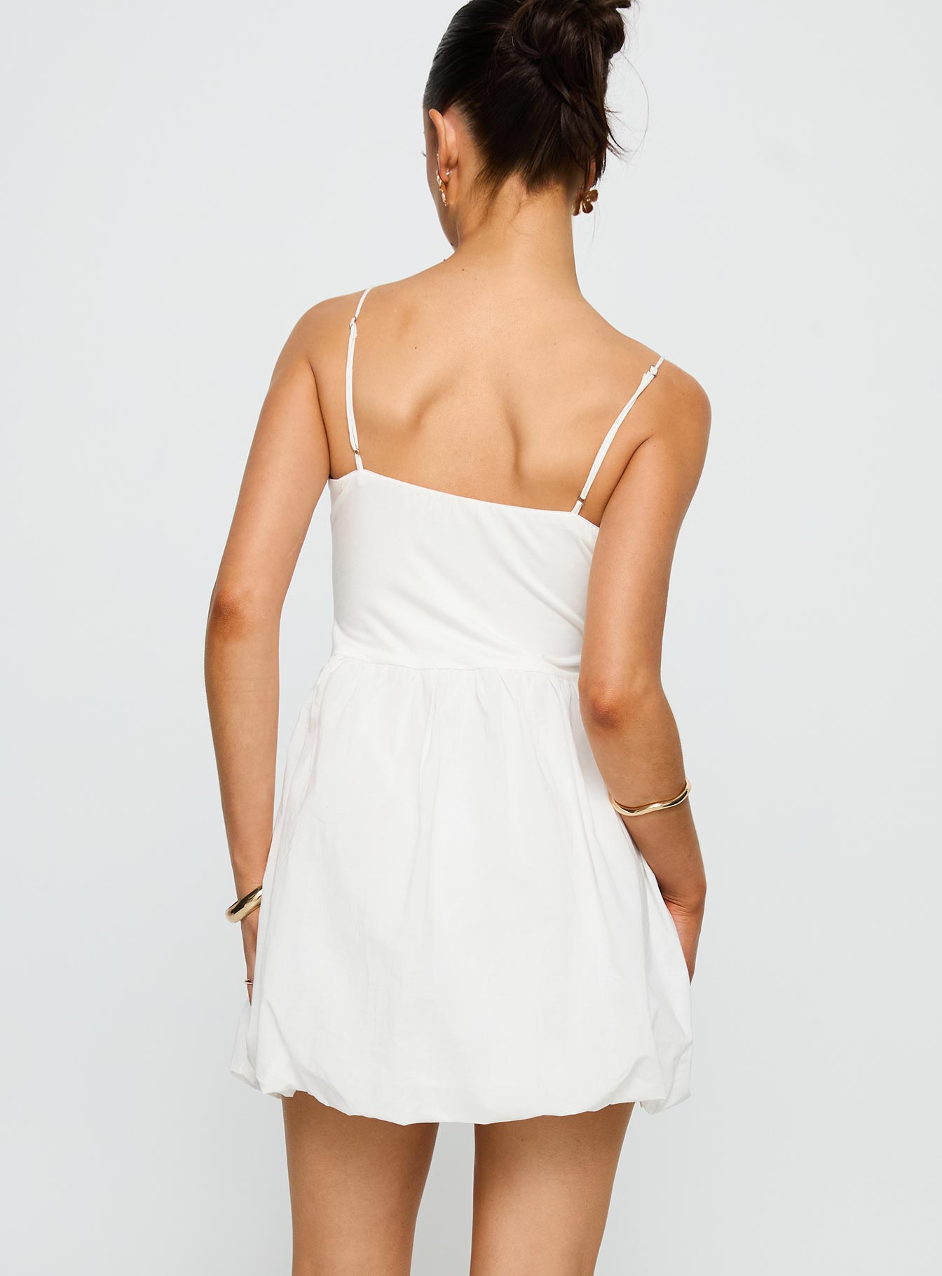 Vista Amora Bubble Hem Mini Dress White - Image 5