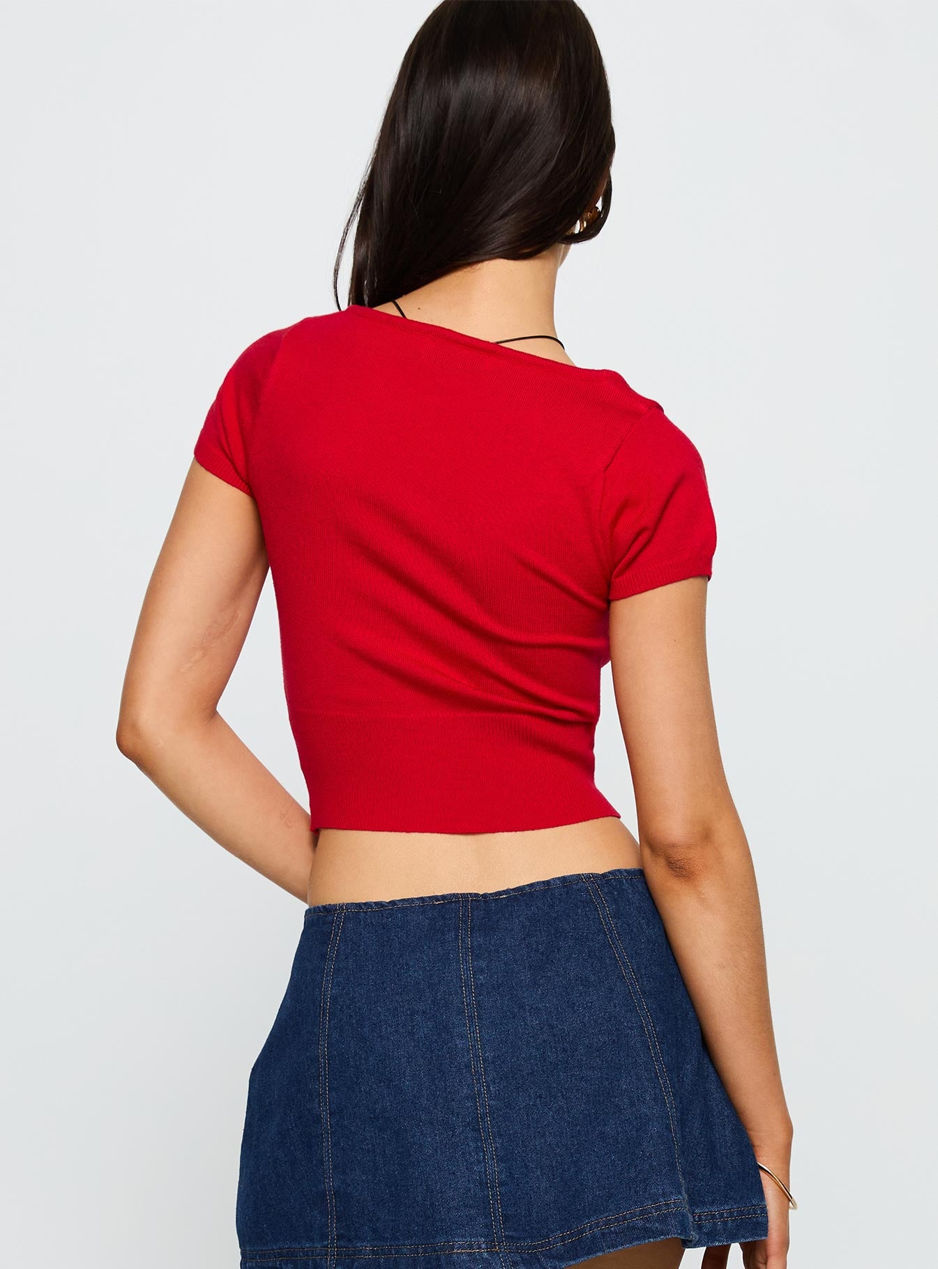 Pretty Sweet Button Up Top Red - Image 5