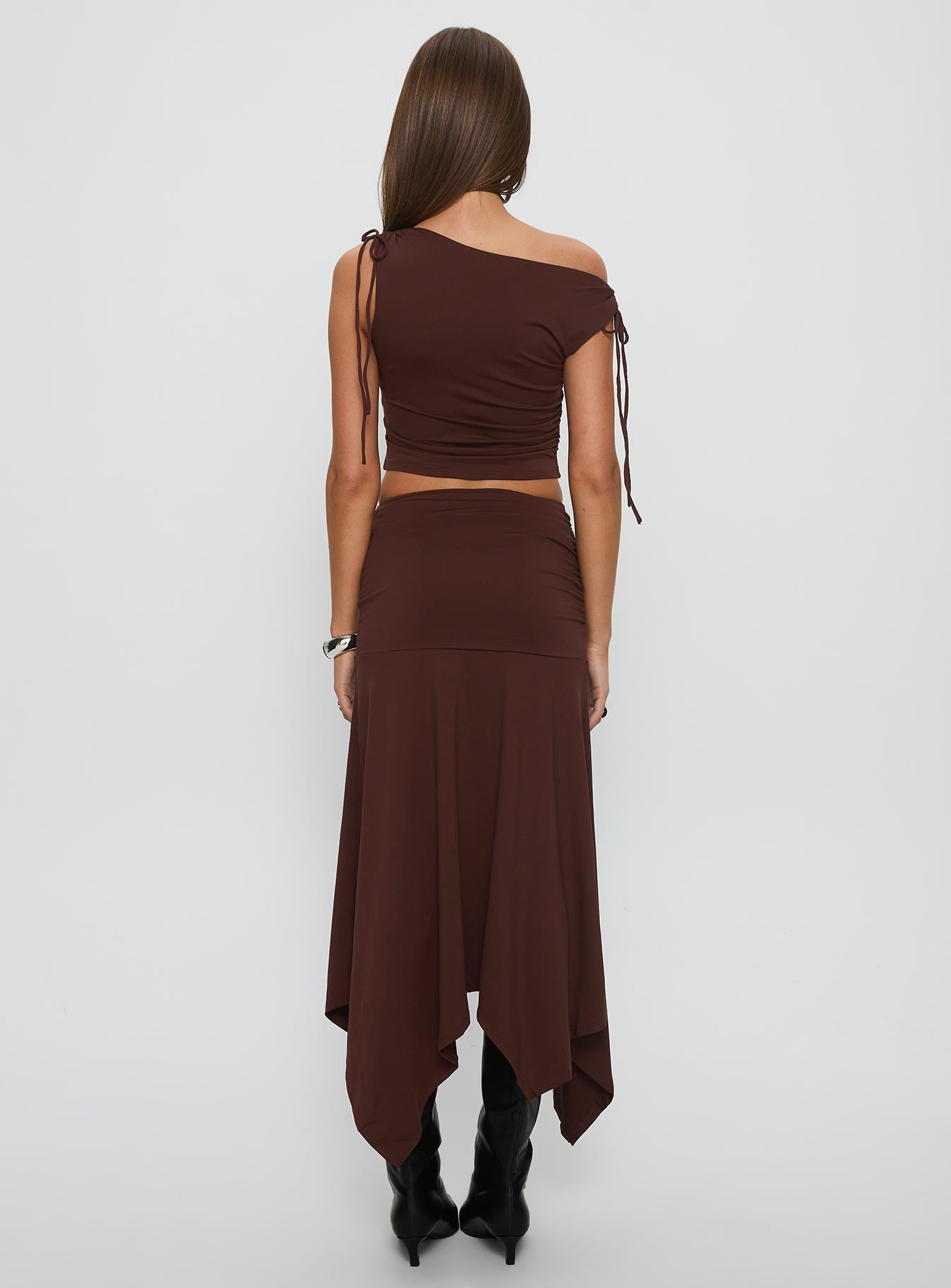 Azlynn Off Shoulder Set Brown - Image 5