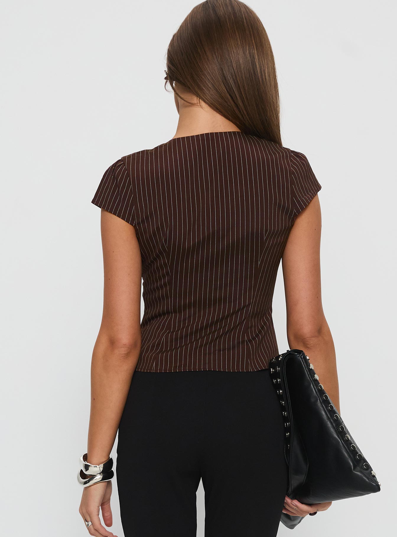 In A Vault Zip Through Top Brown Stripe - Image 5