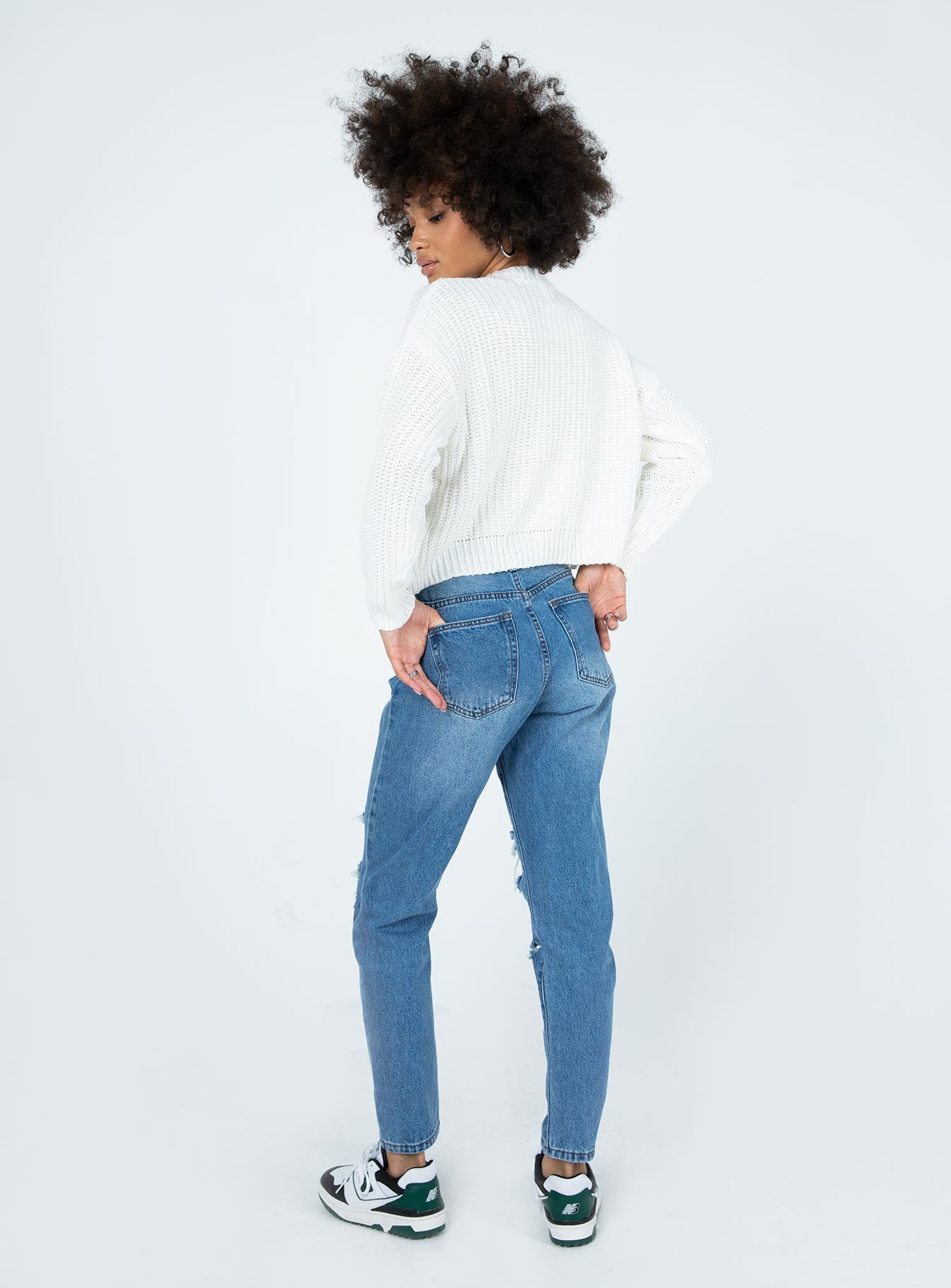 Damion Ripped Mom Denim Jeans - Image 8