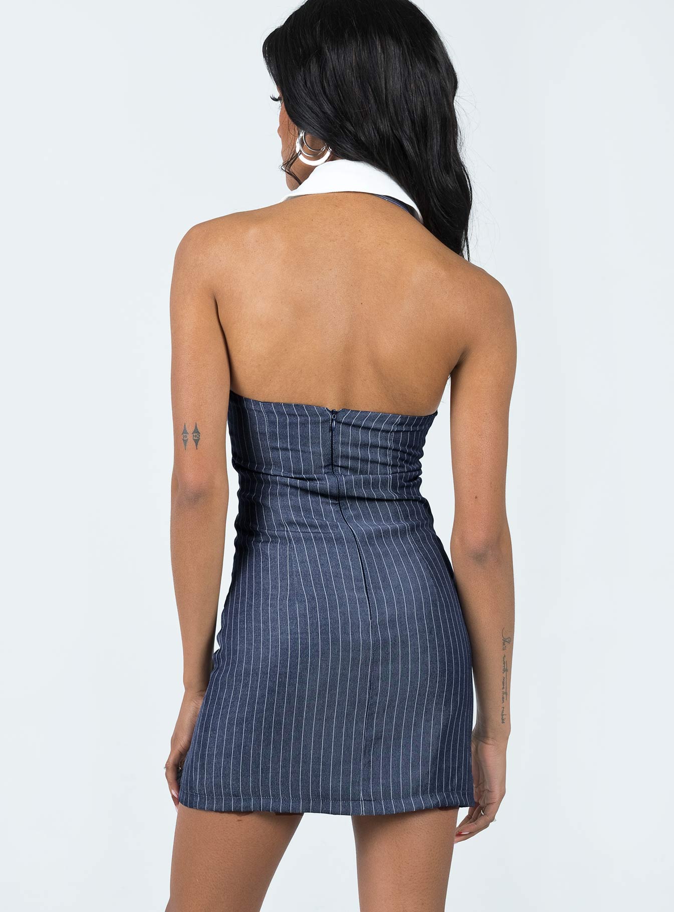 Lanie Mini Dress Navy / White - Image 5