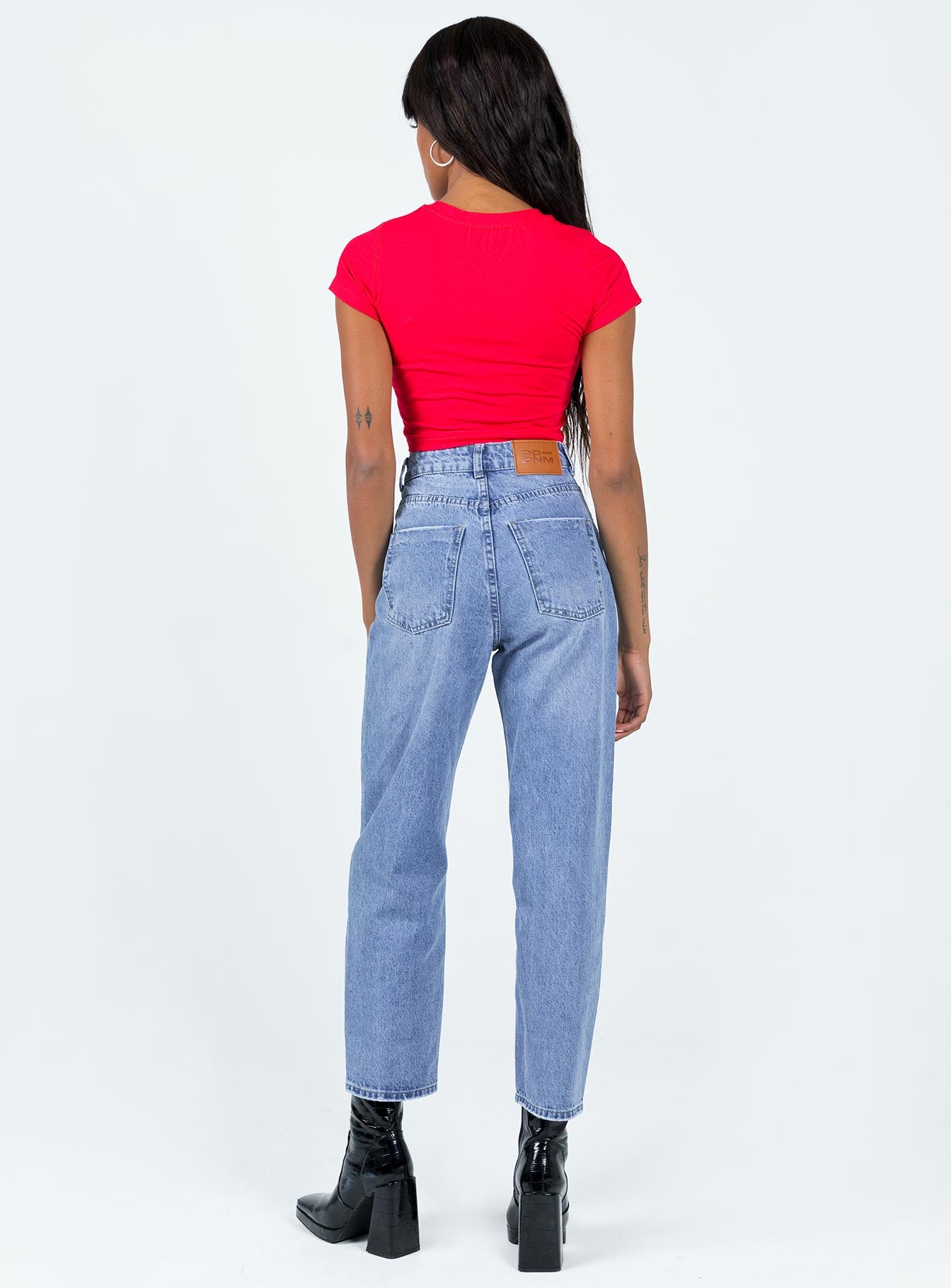 Leta Straight Leg Denim Jeans Mid Blue - Image 4