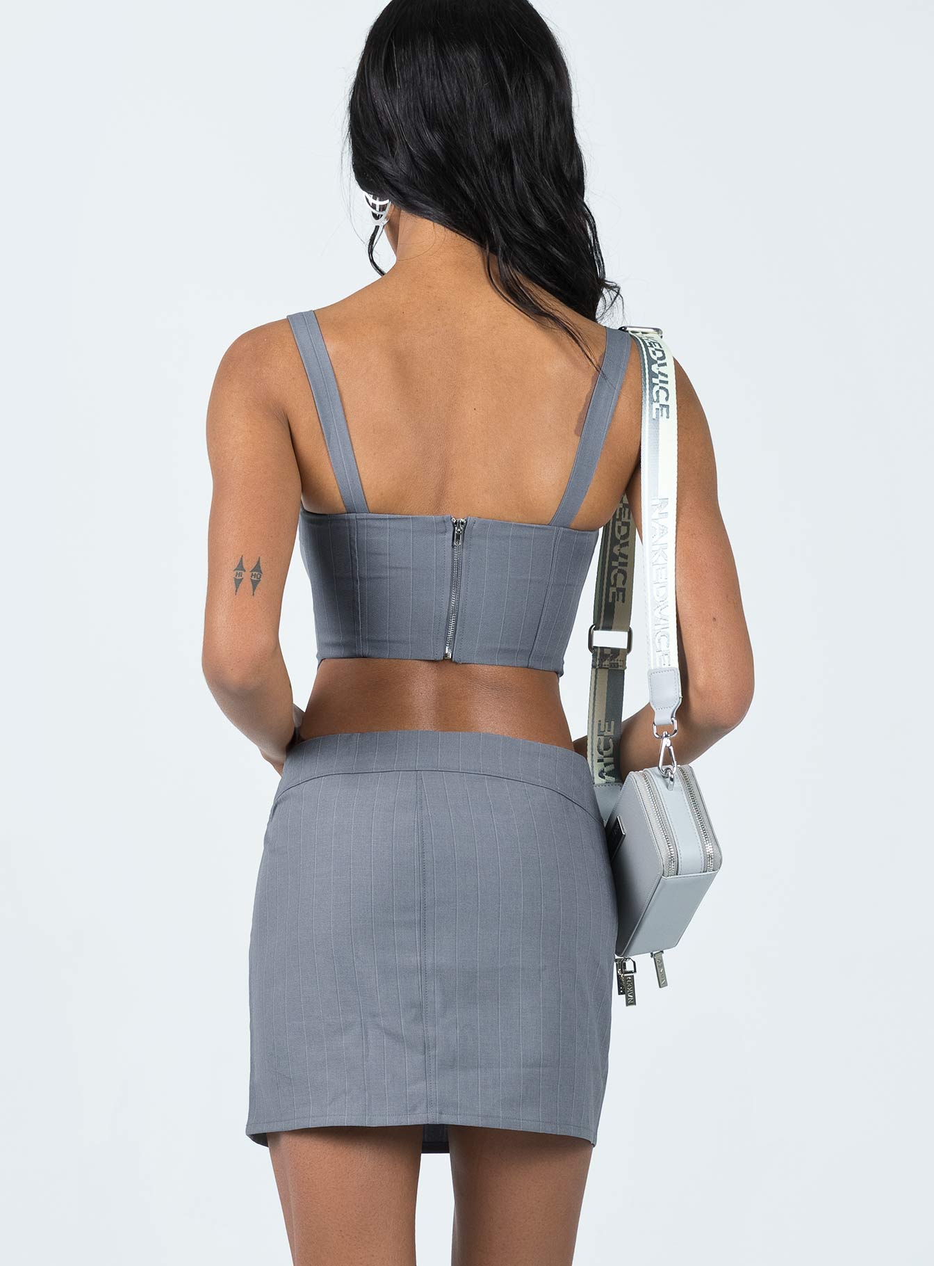 Josie Mini Skirt Grey - Image 5