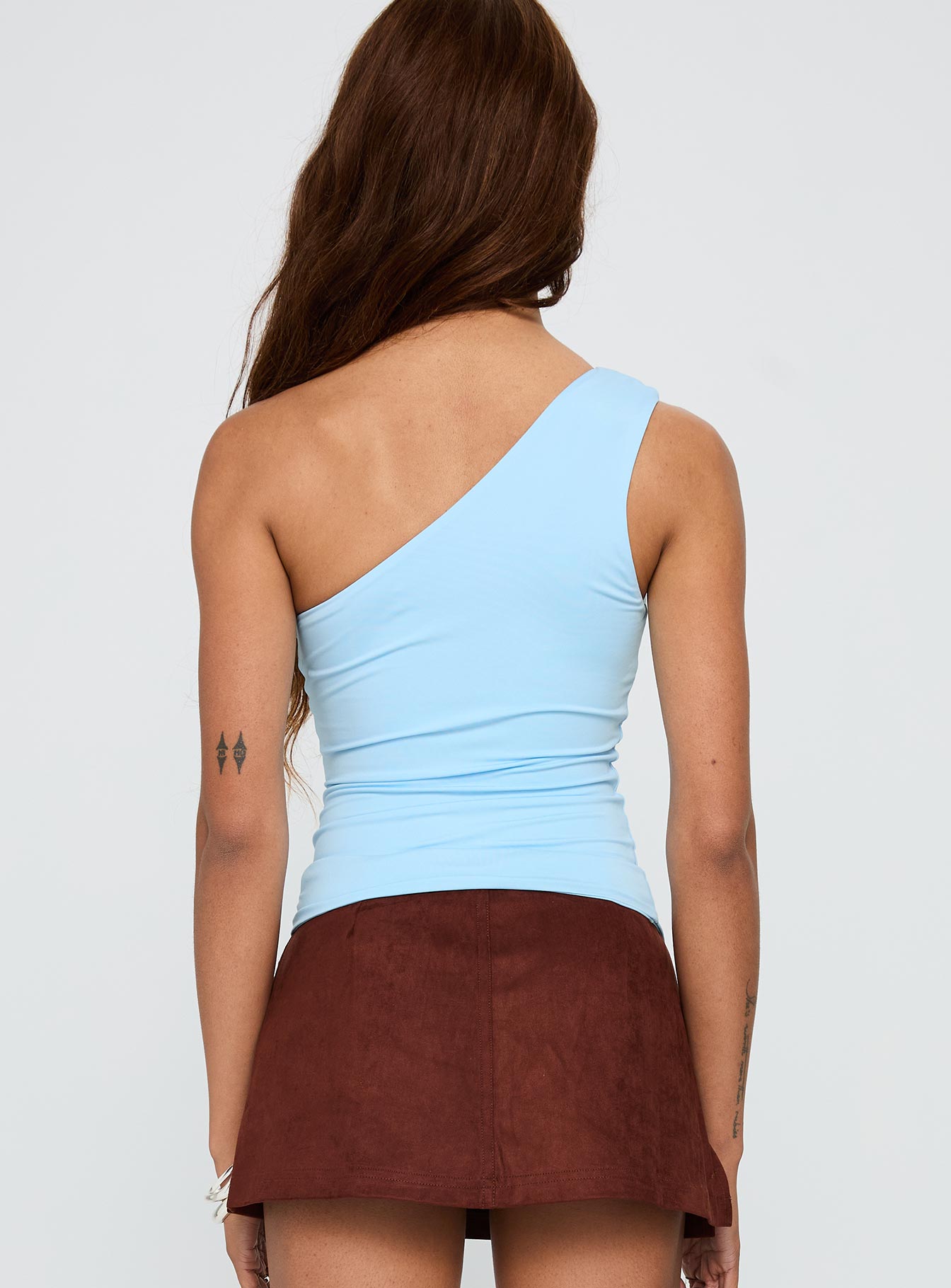 Impulse Ruched One Shoulder Top Blue - Image 4