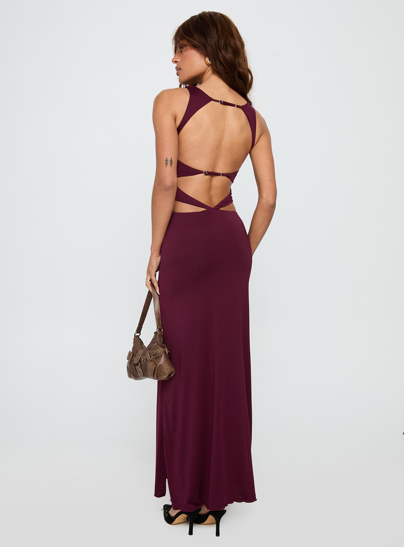 Undeniable Cut Out Maxi Dress Plum - Image 5